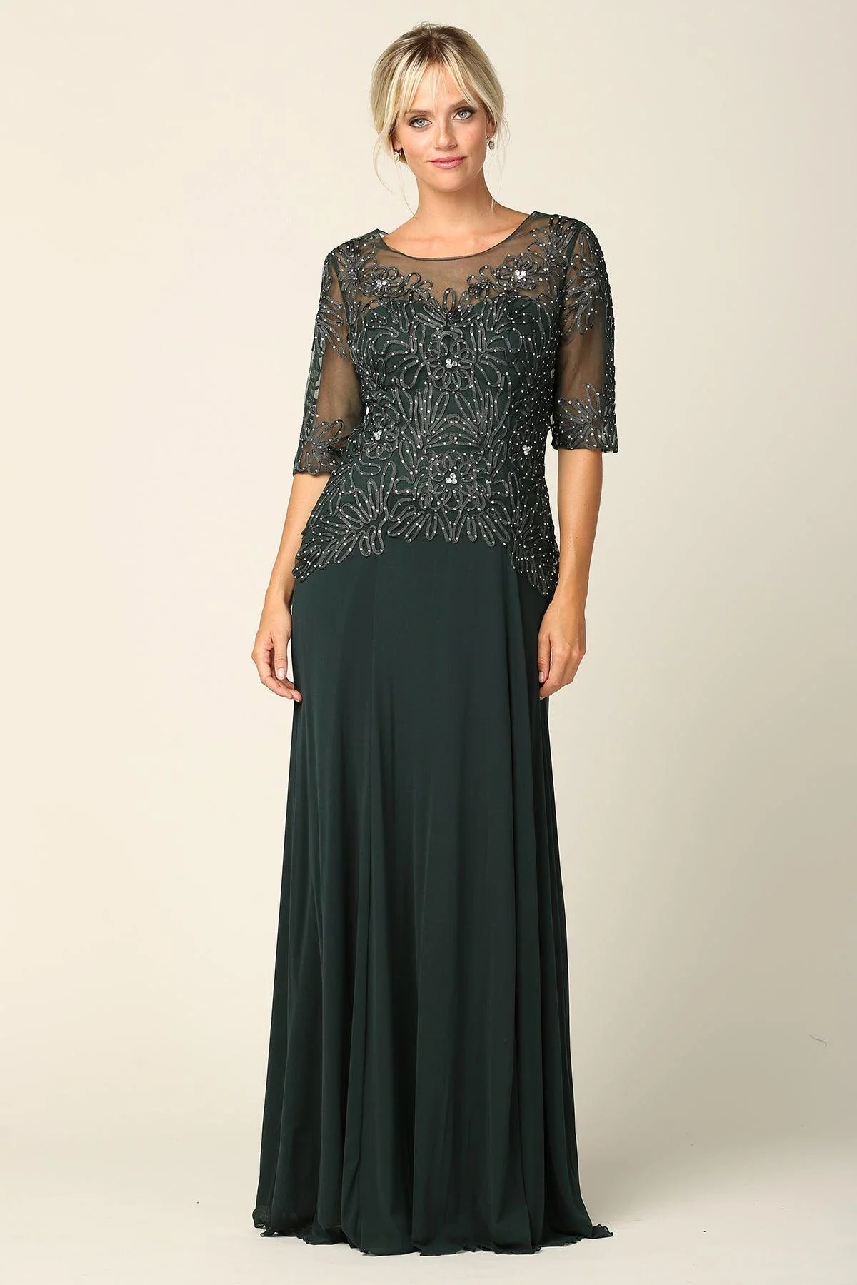 Mother of the Bride Long Formal Embroidered Dress Sale