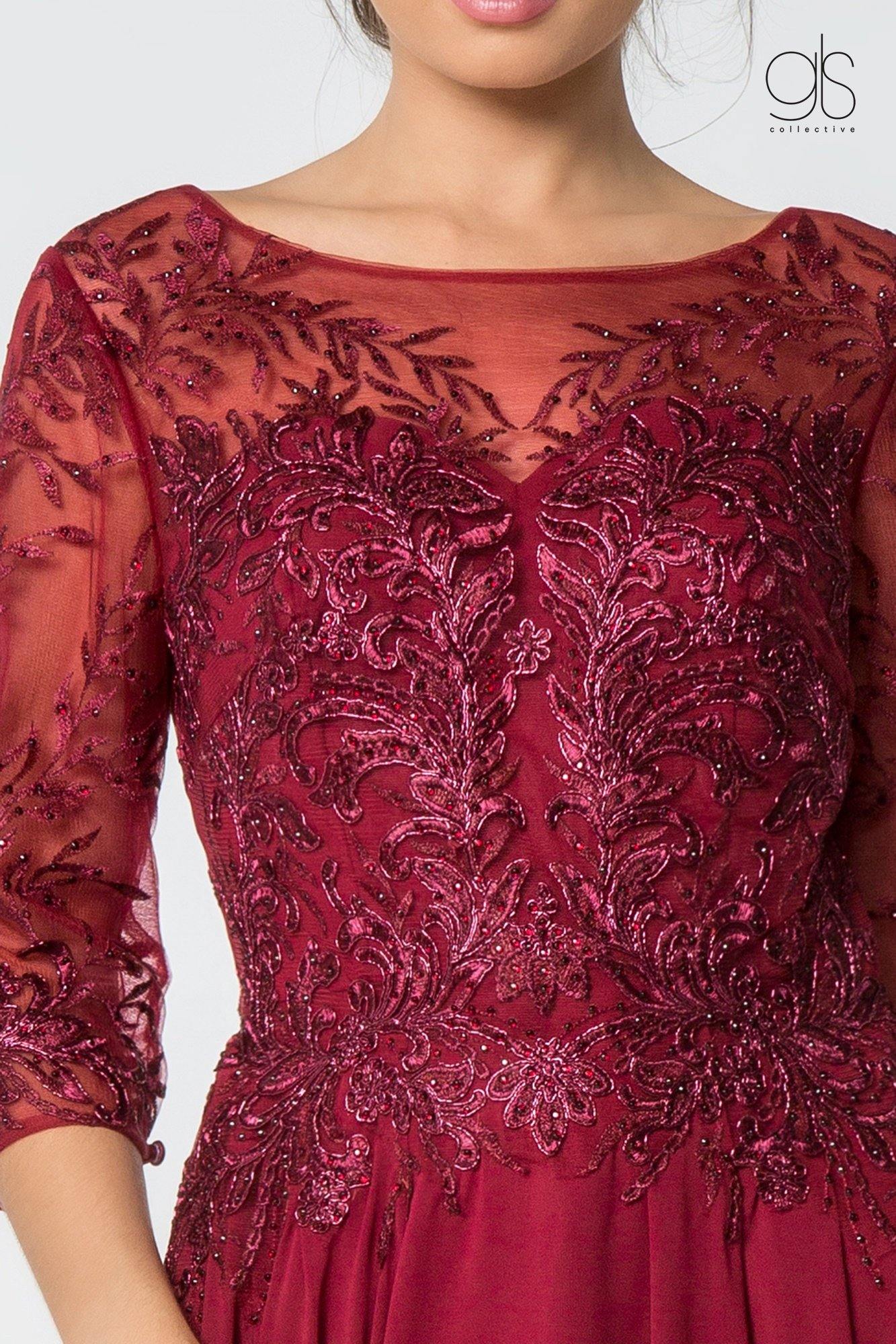 Long Formal Long Sleeve Mother of the Bride Dress