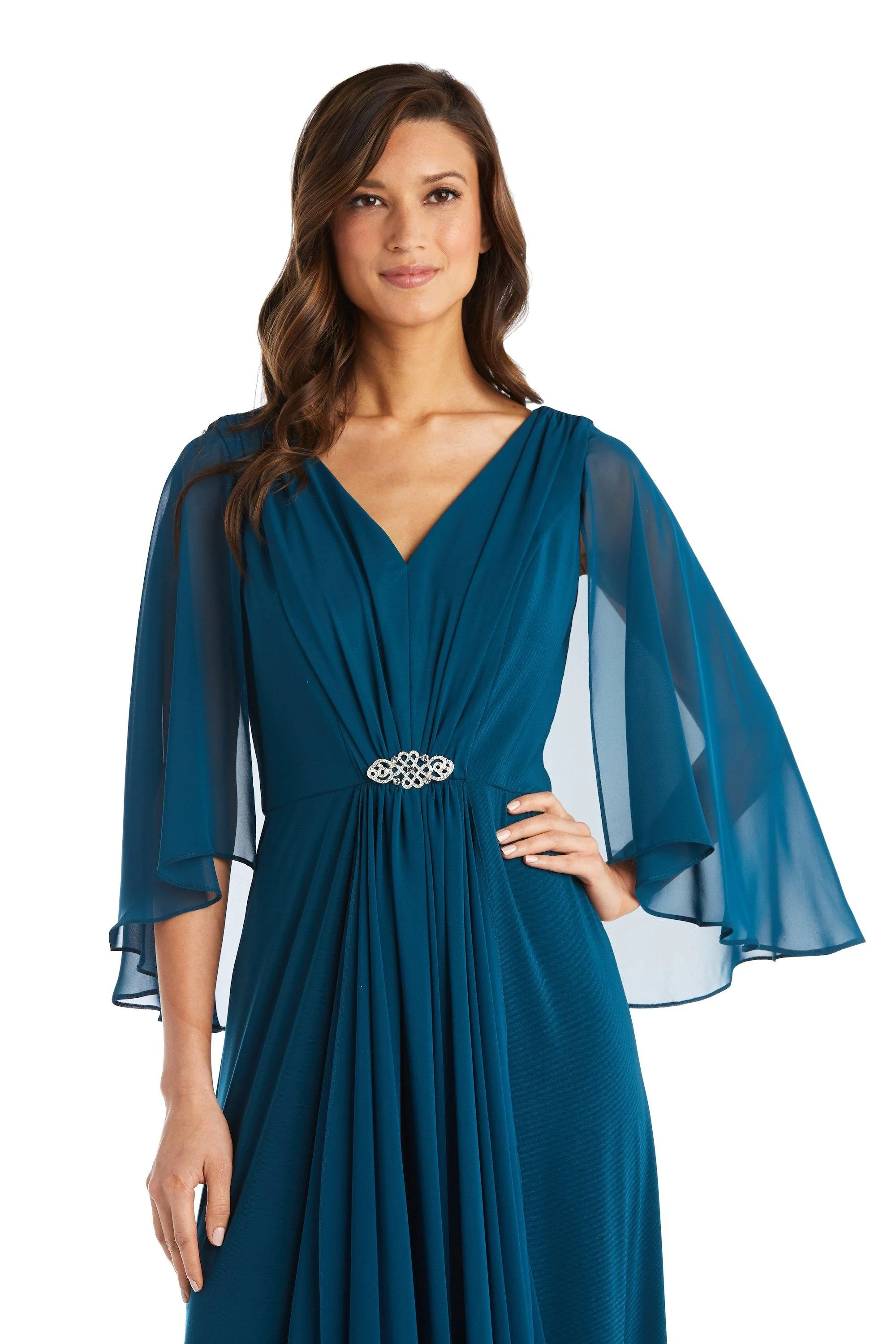 R&M Richards 7329P Long Formal Chiffon Petite Dress P