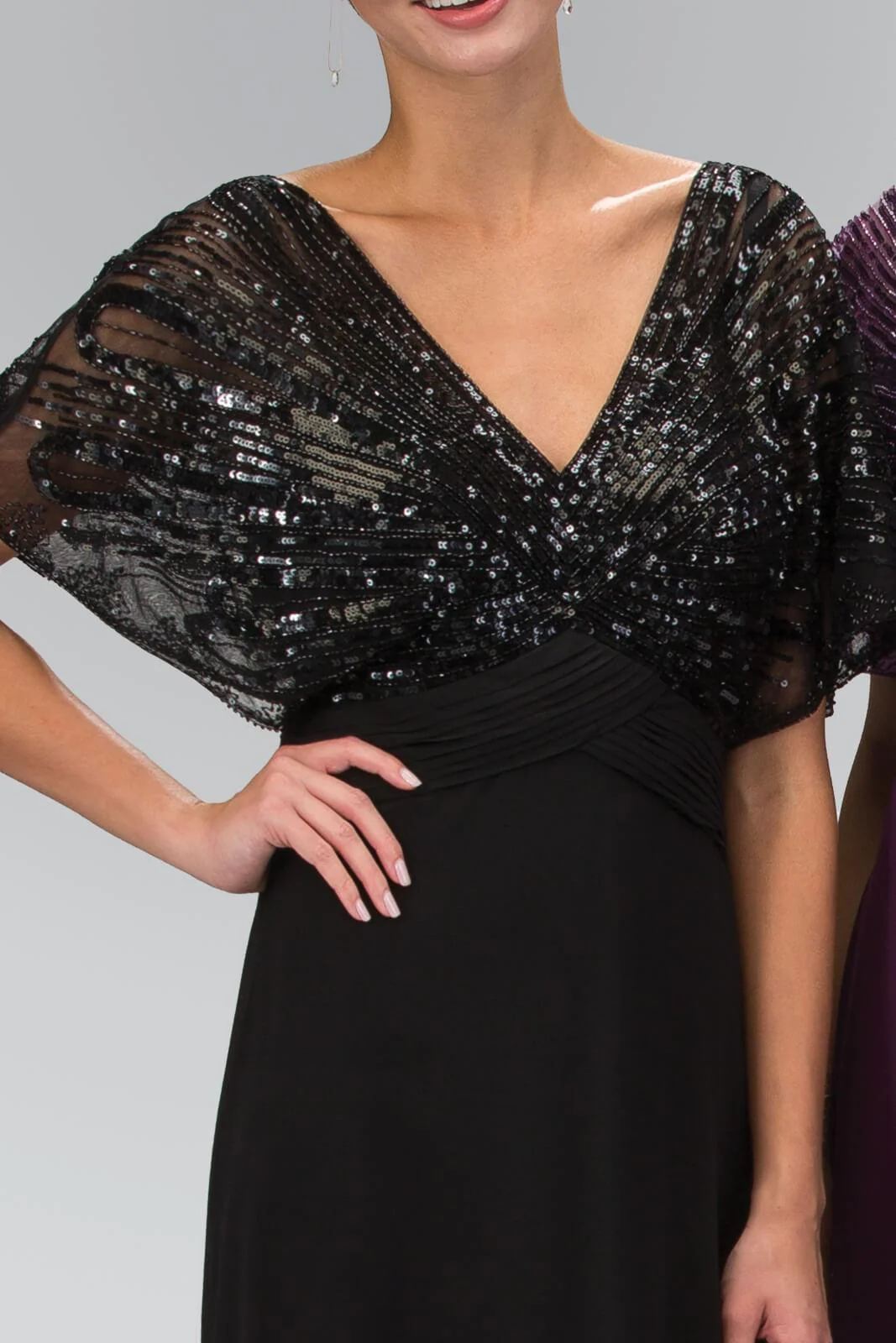 Short Sleeve Long Mother of Bride Dress Formal