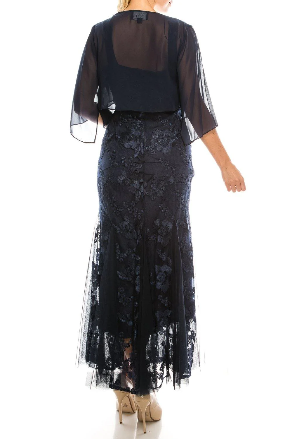 Alex Evenings 8217899 Long Formal Chiffon Jacket Dress