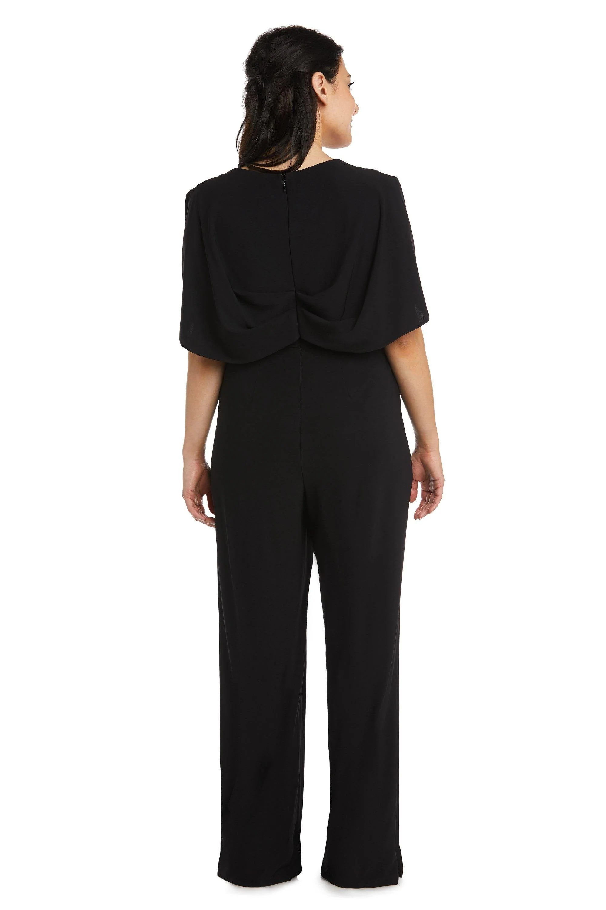 R&M Richards 2460P Petite Capelet Jumpsuit Formal