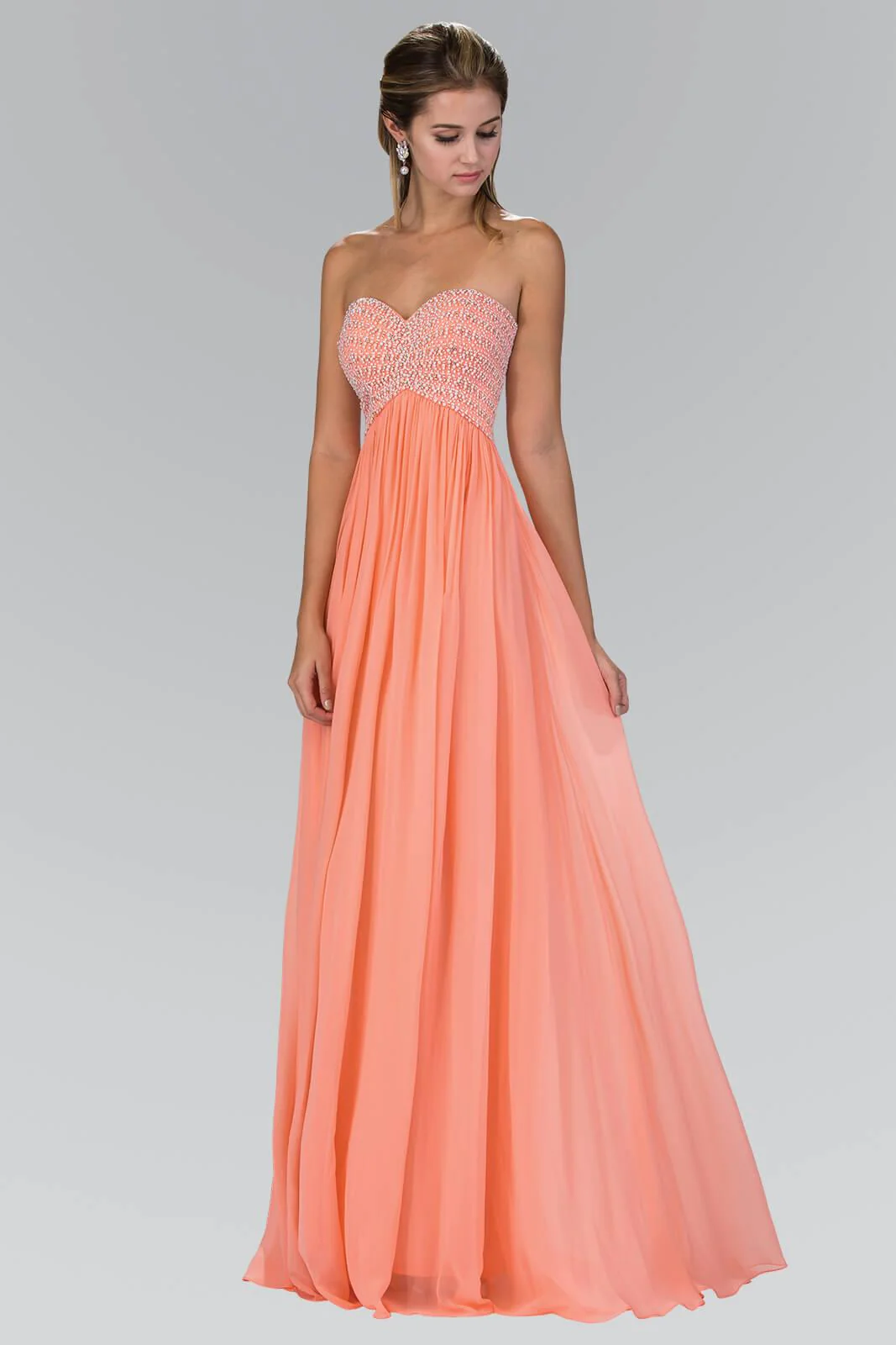 Strapless Long Prom Evening Gown