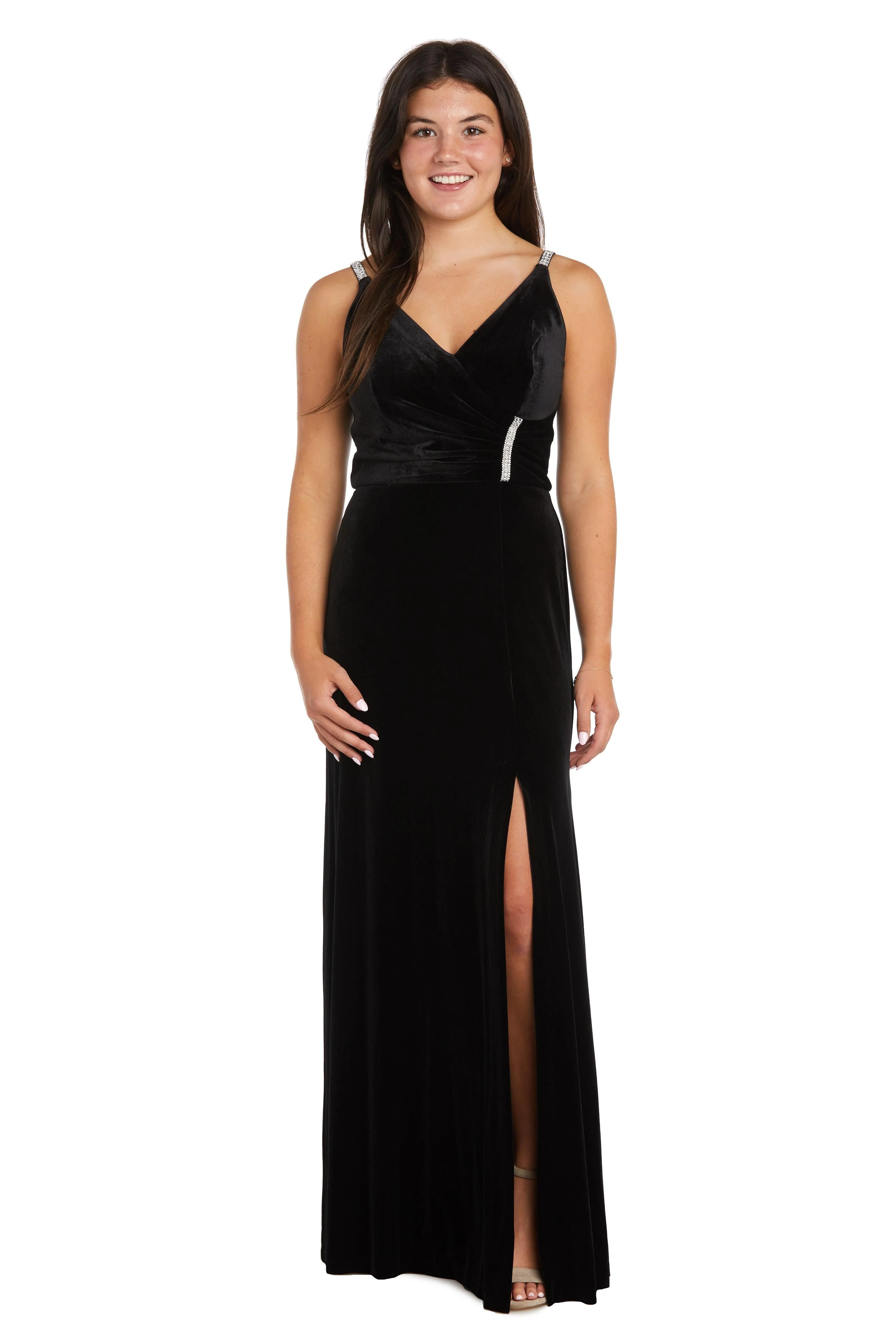 Nightway Long Formal Velvet Evening Gown 22093