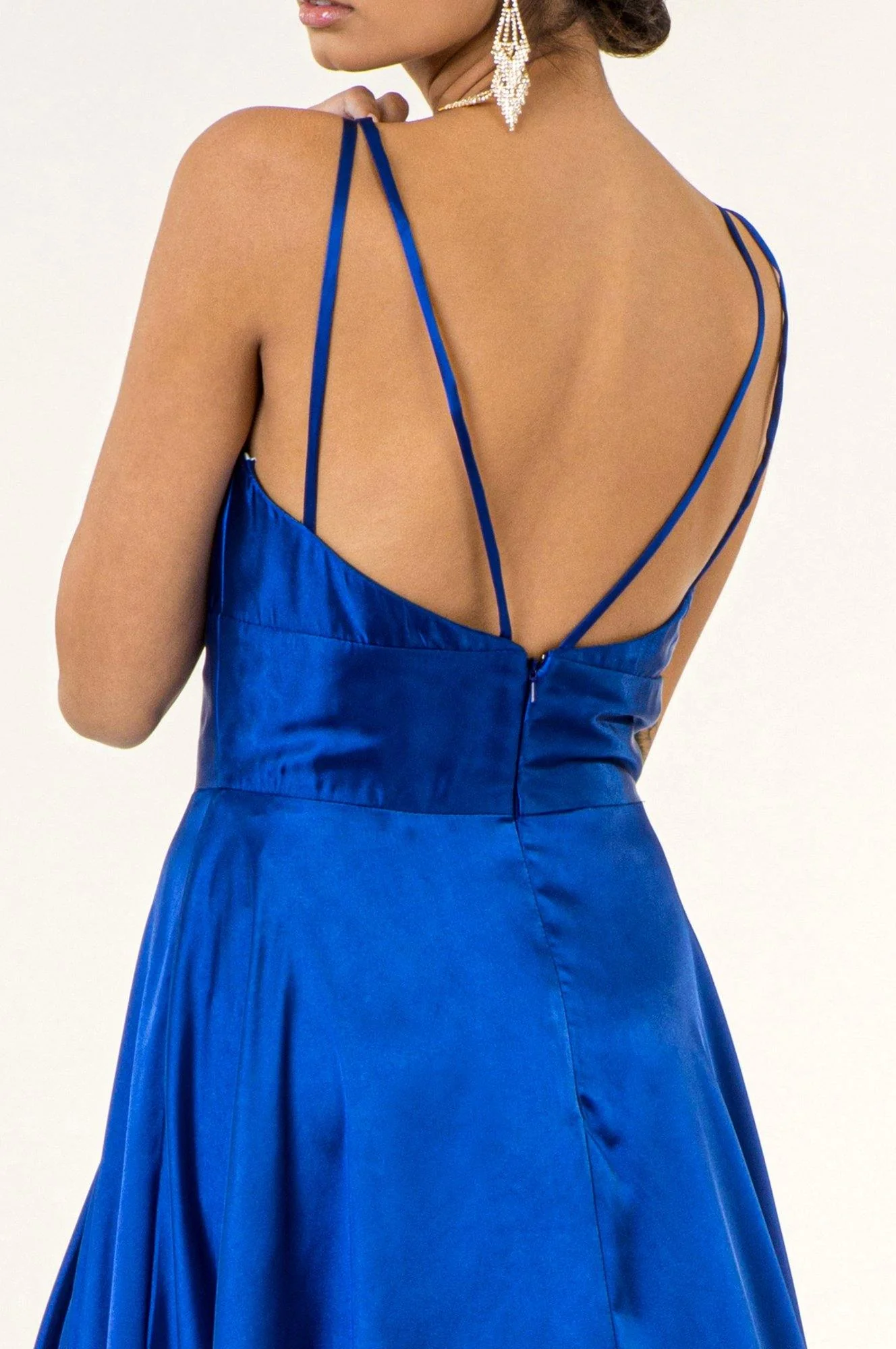 Long Formal Sleeveless Satin Prom Dress