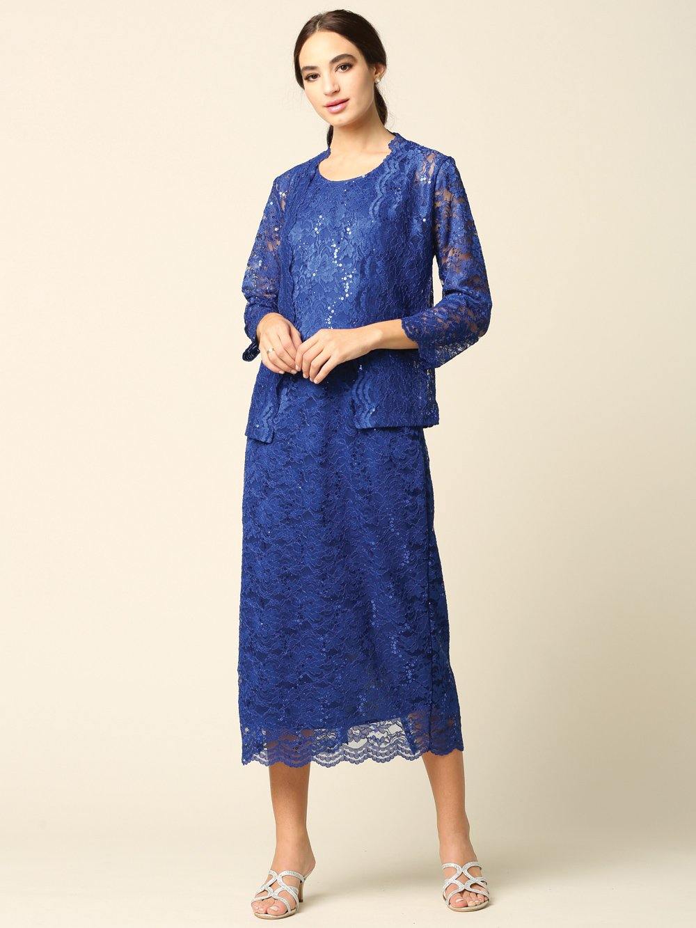 Mother of the Bride Formal Lace Jacket Dress