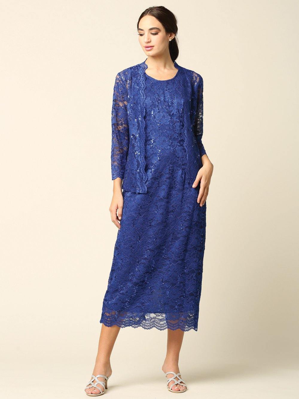 Mother of the Bride Formal Lace Jacket Dress