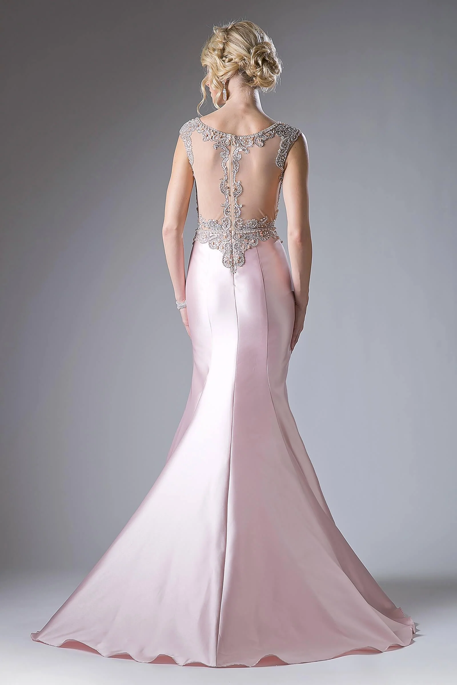 Cinderella Divine CD8990 Prom Long Cap Sleeve Mermaid Evening Dress