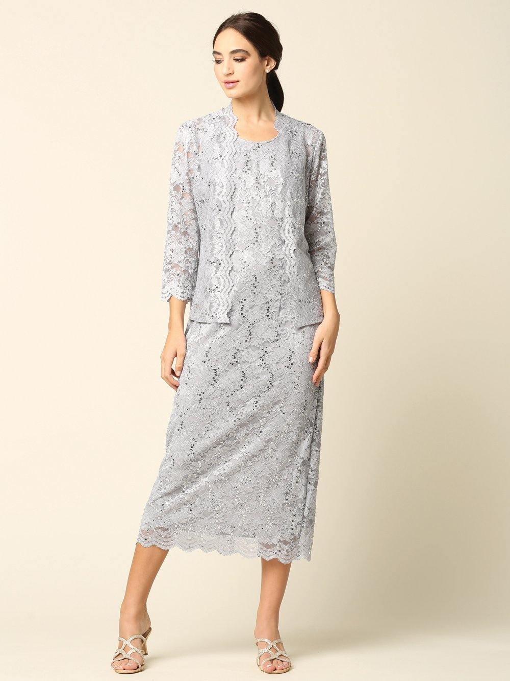 Mother of the Bride Formal Lace Jacket Dress Sale
