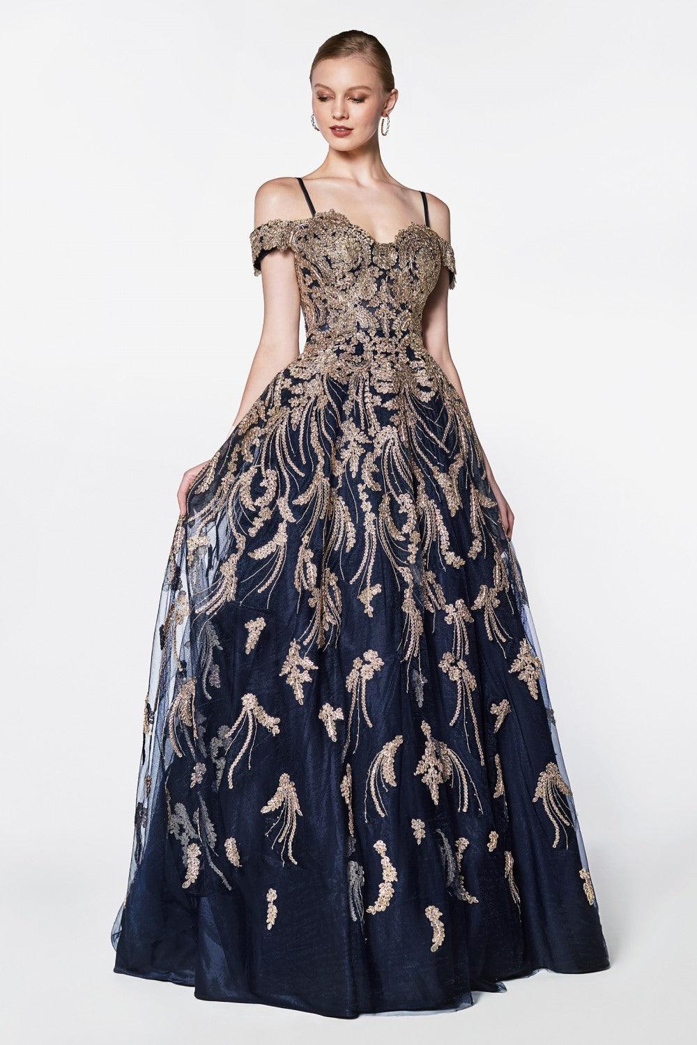 Cinderella Divine KV1034 Prom Long Dress Off Shoulder Evening Gown