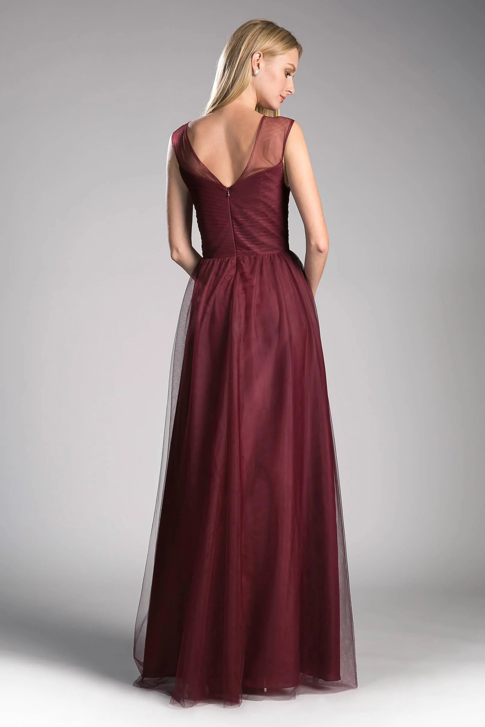 Cinderella Divine ET320 Long V Neck Prom Dress Bridesmaid Gown