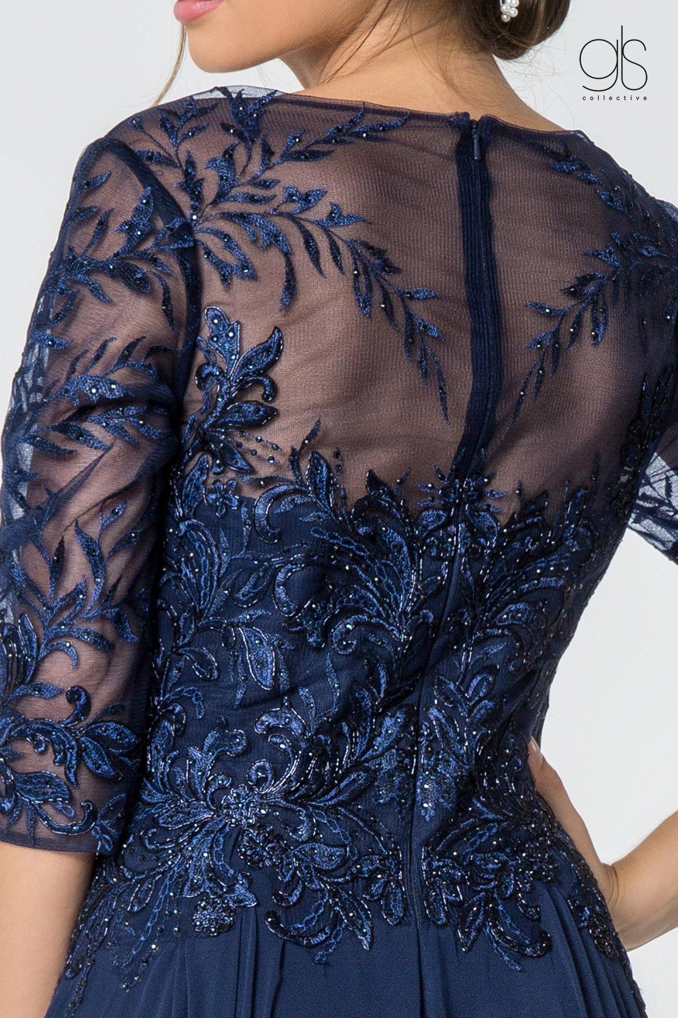 Long Formal Long Sleeve Mother of the Bride Dress