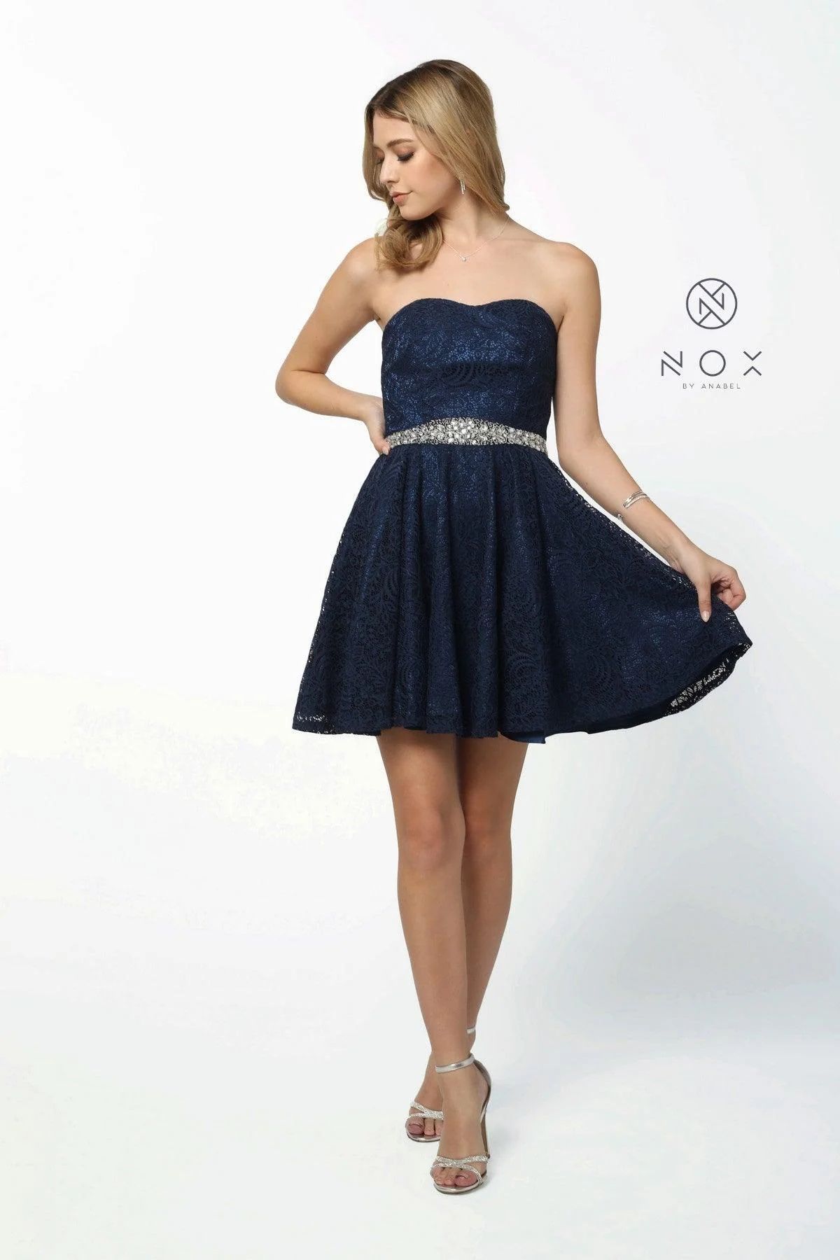 Short Strapless Formal Graduation Dress
