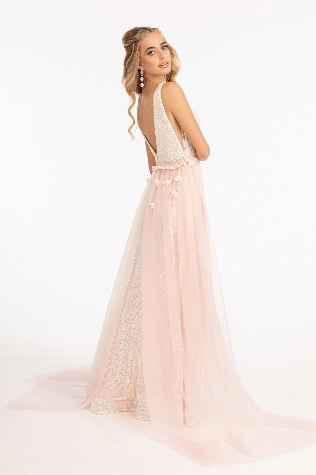 Sequined Sleeveless Long Evening Dress Sale