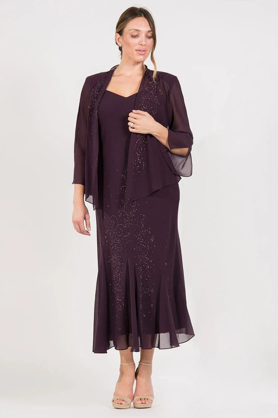 R&M Richards 058260 Long Formal Jacket Dress