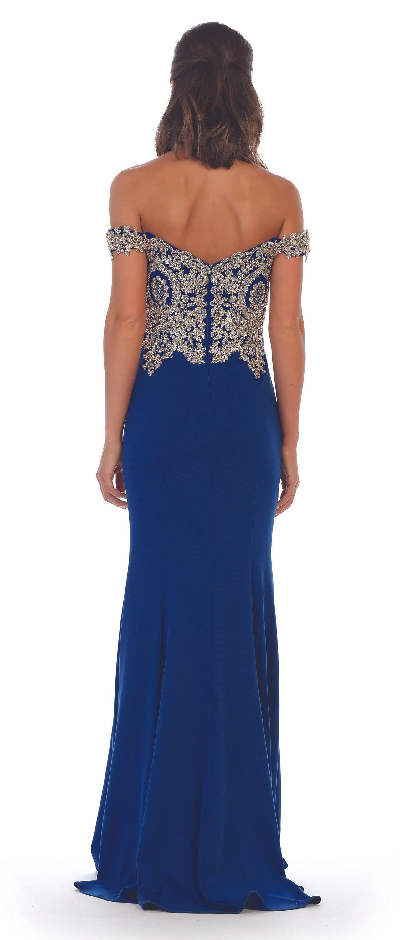 Long Formal Off Shoulder Fitted Mermaid Dress