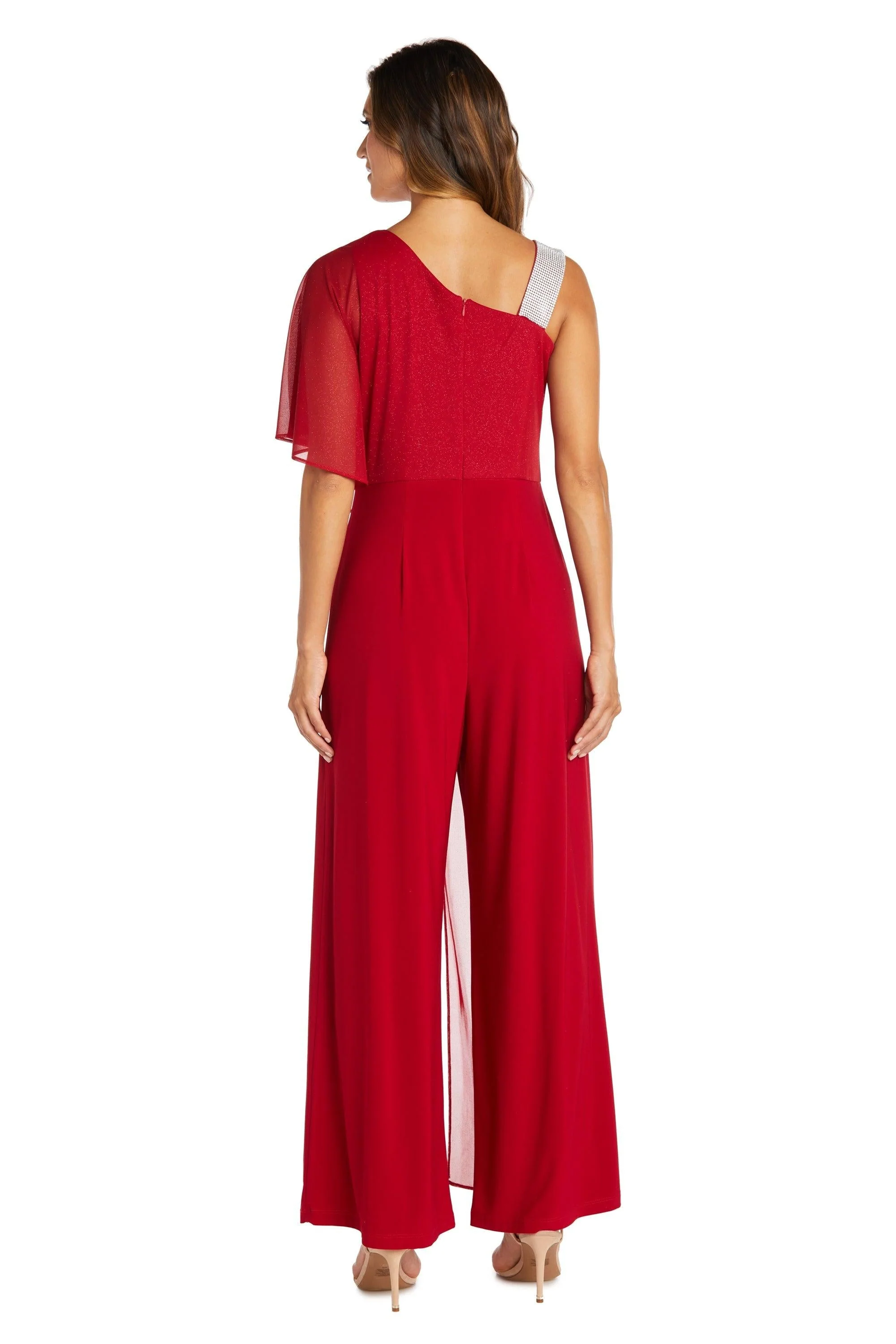 R&M Richards 7460 One Shoulder Jumpsuit