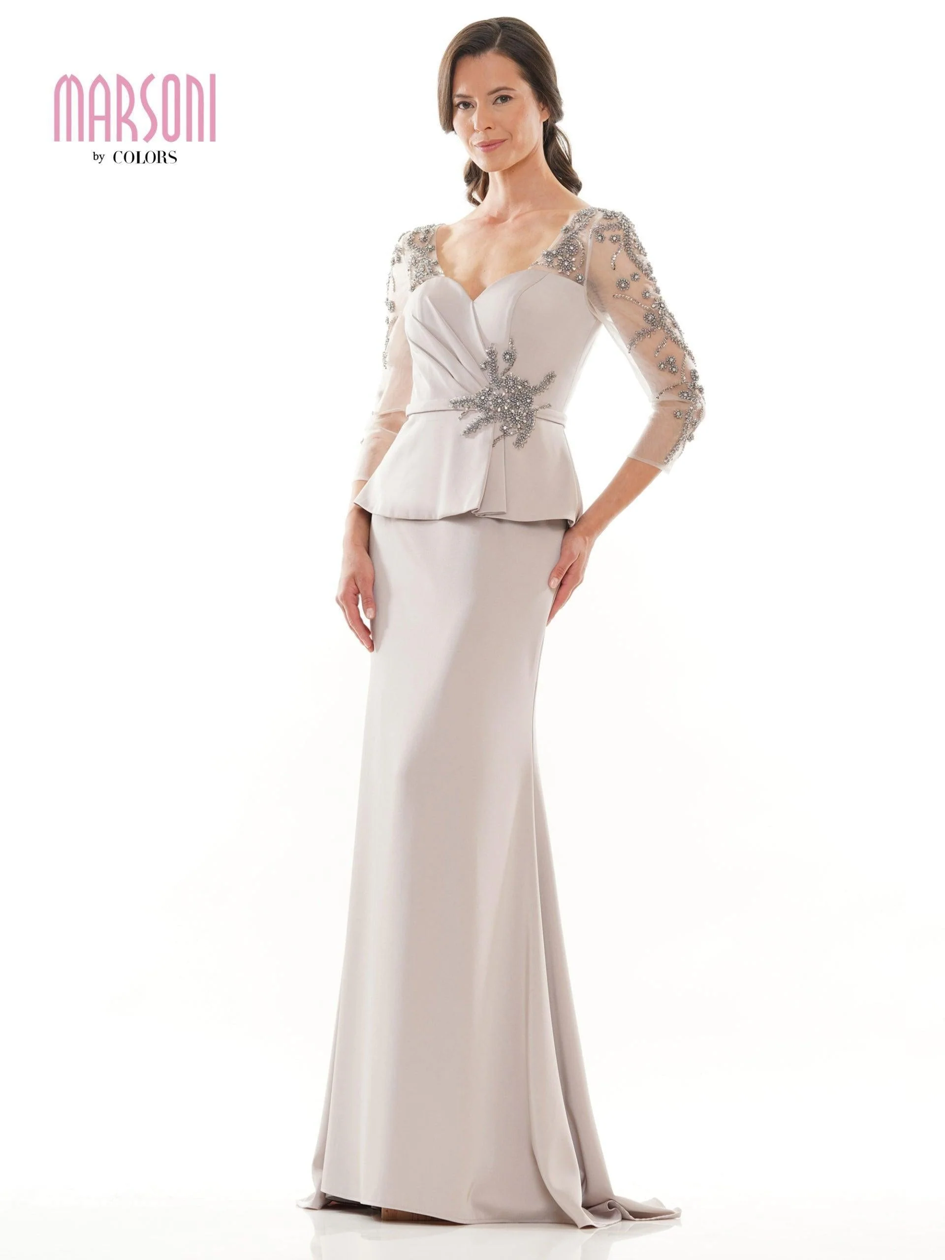 Marsoni Mother of the Bride Long Peplum Dress Sale