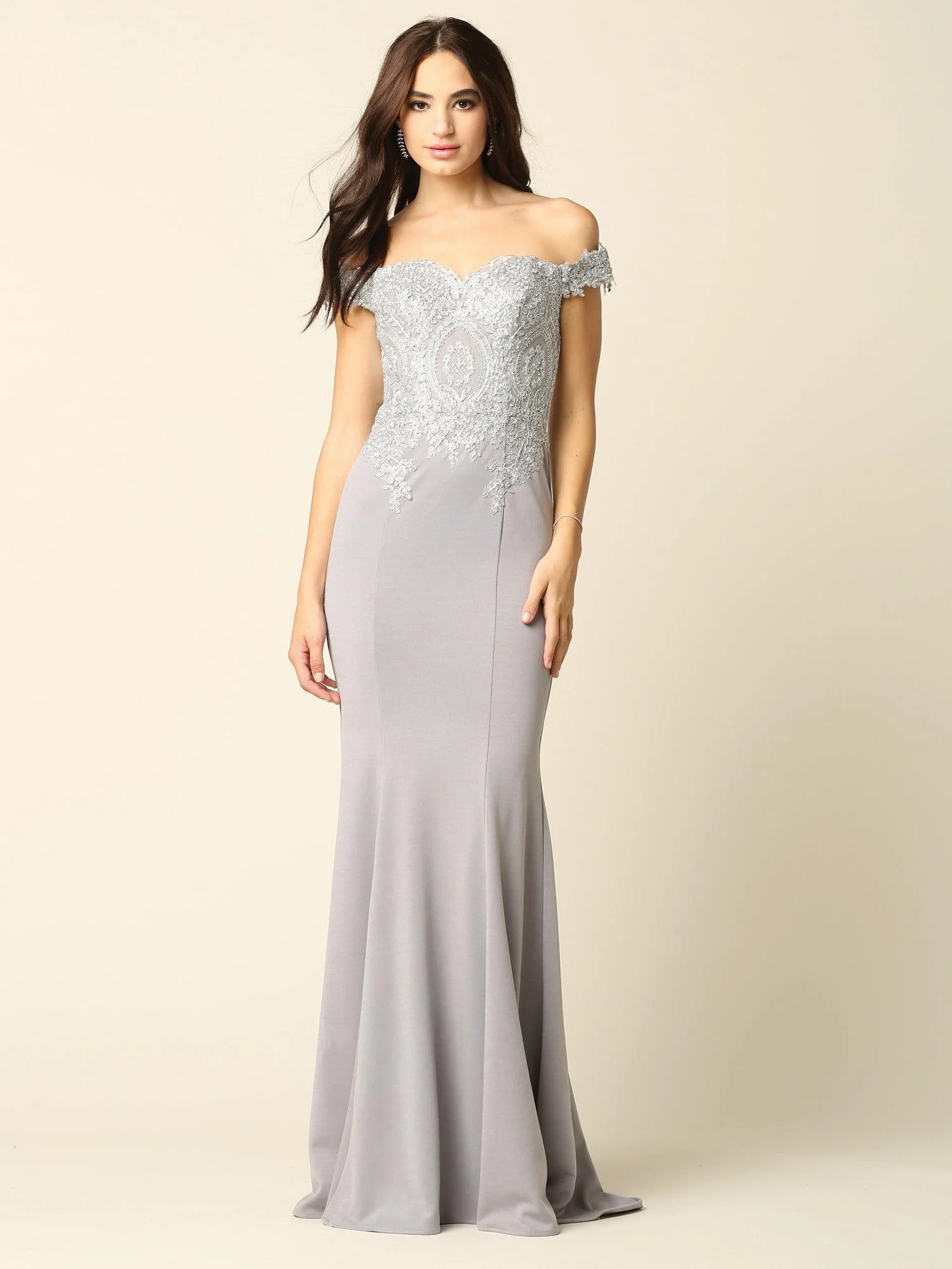 Long Formal Off Shoulder Fitted Mermaid Dress