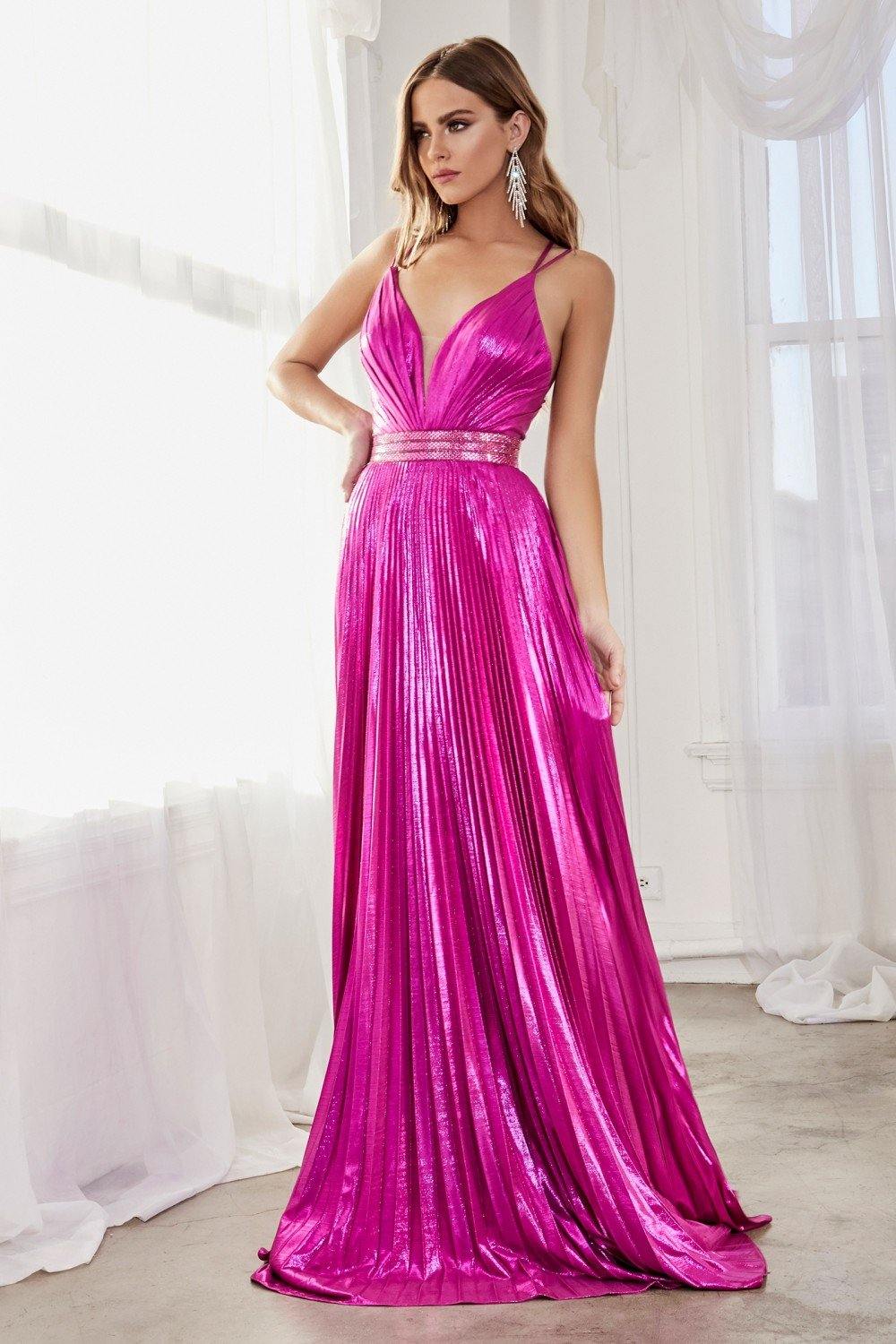 Cinderella Divine CW230 Long Metallic Prom Dress