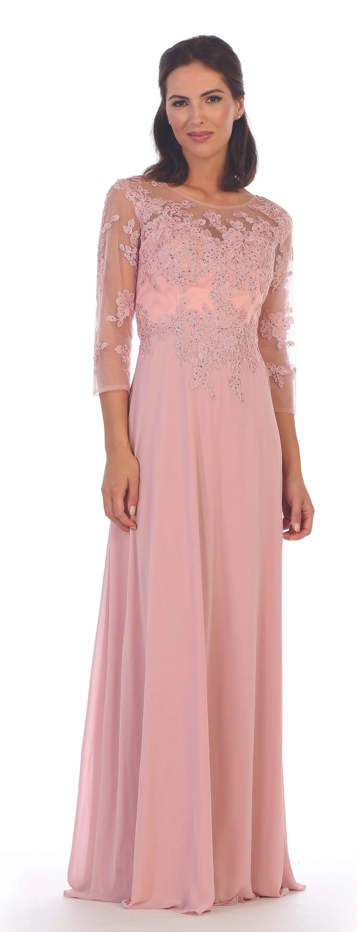 Long Mother of the Bride Formal Chiffon Dress