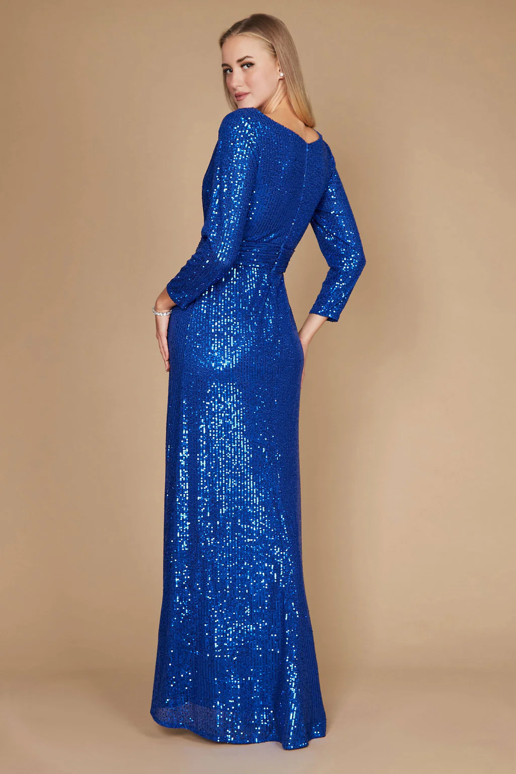 Dylan & Davids Long Sleeve Sequin Formal Beaded Dress