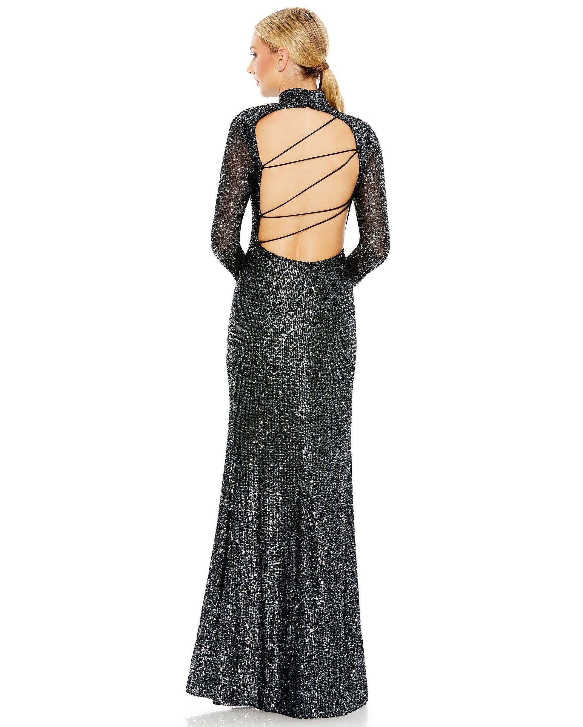 Mac Duggal Long Sleeve Formal Prom Dress Sale