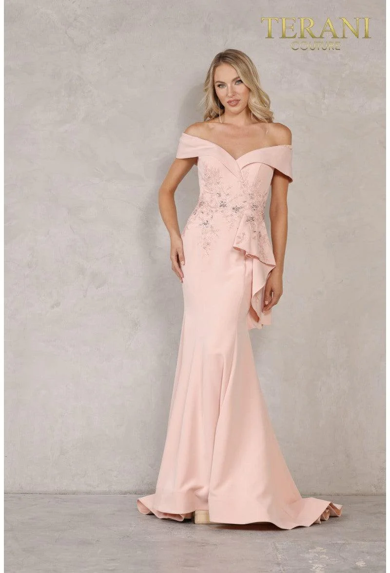 Terani Couture 1911M9339 Long Off Shoulder Prom Dress Sale