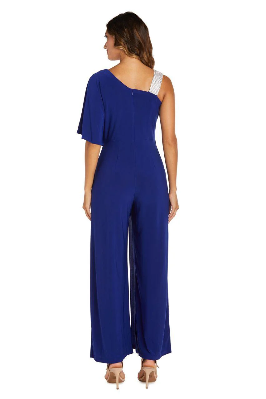 R&M Richards 3420 Asymmetric Jumpsuit With Overlay