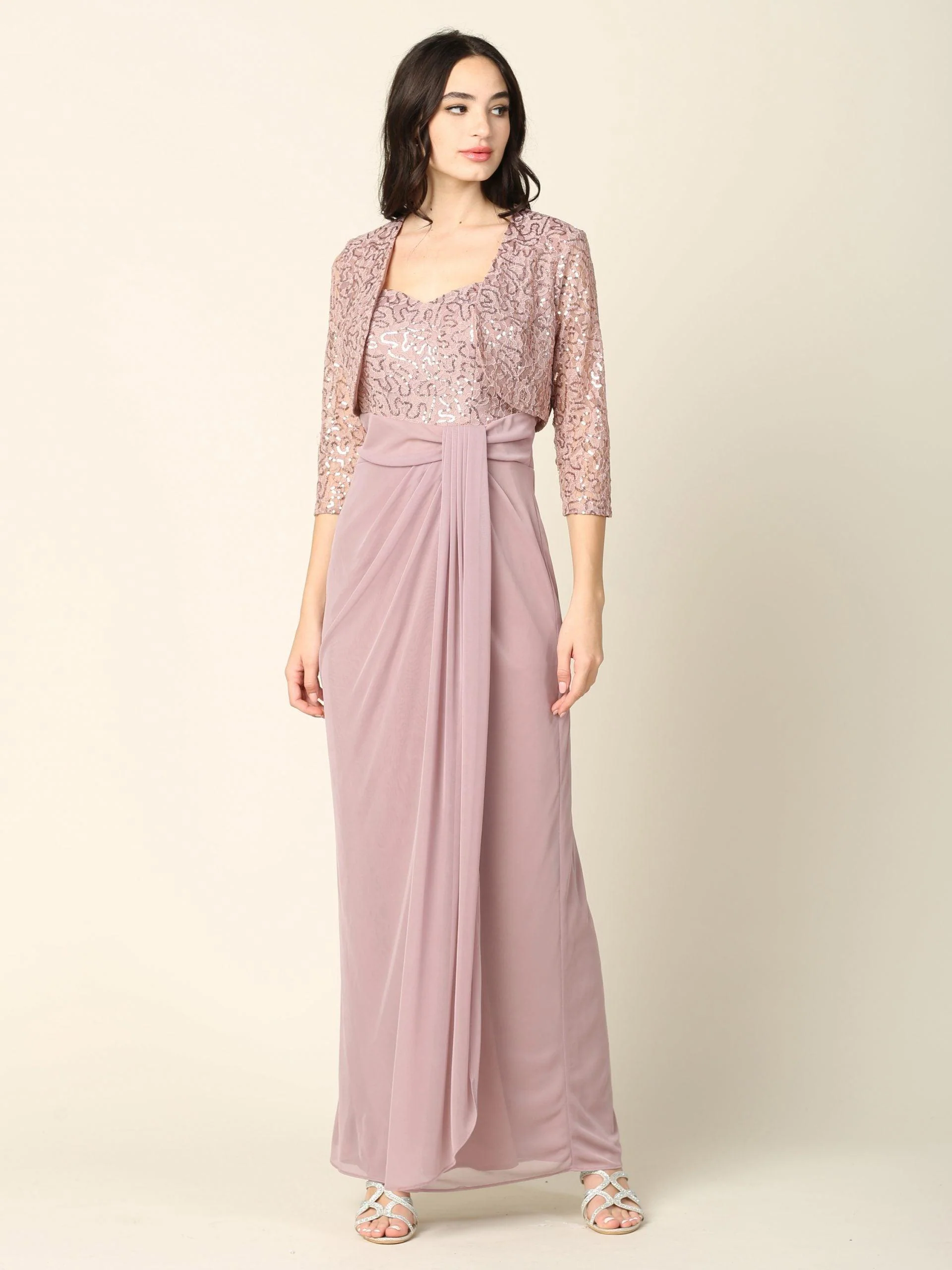 Long Mother of the Bride 2 Piece Formal Bolero Dress Sale