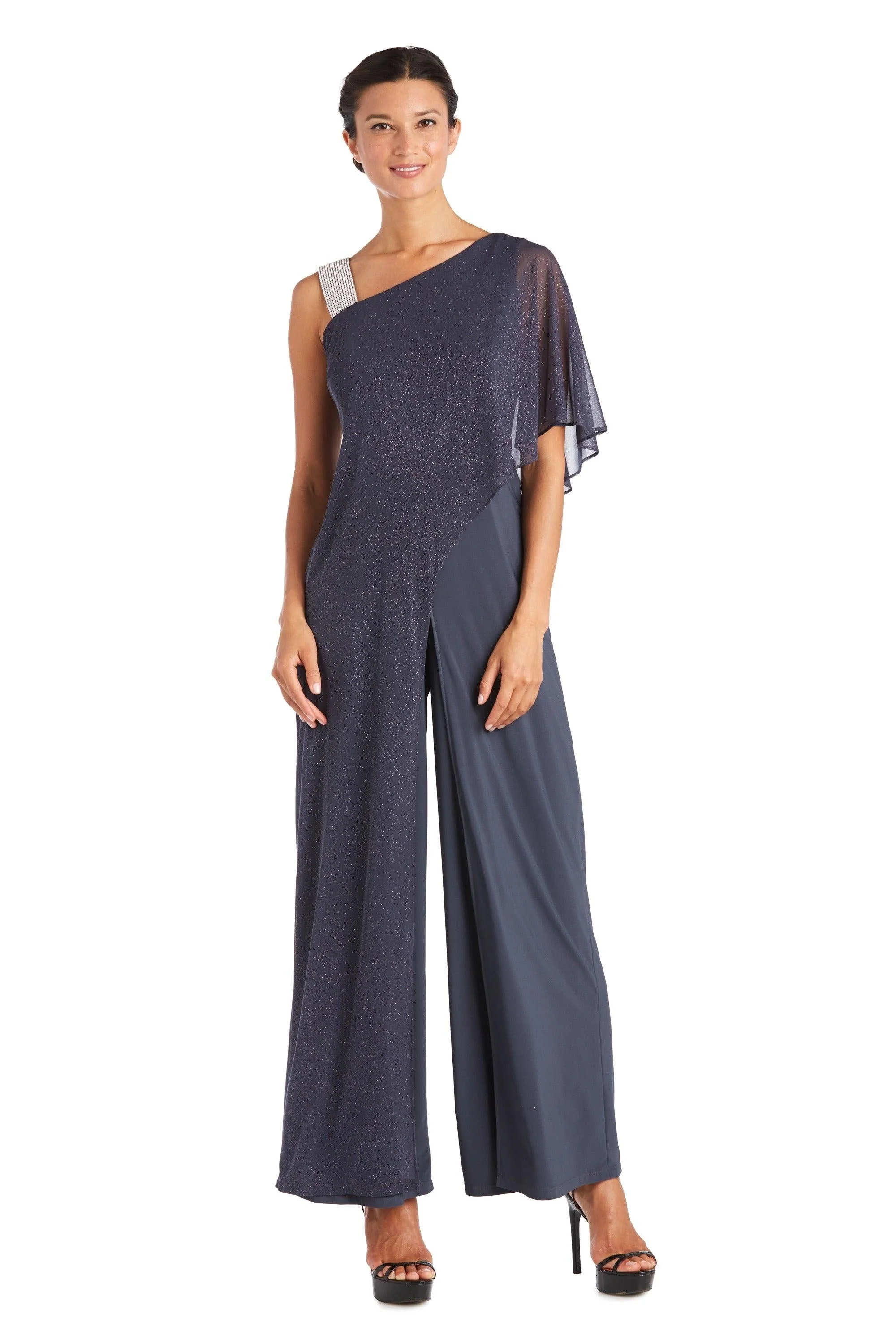 R&M Richards 7460 One Shoulder Jumpsuit