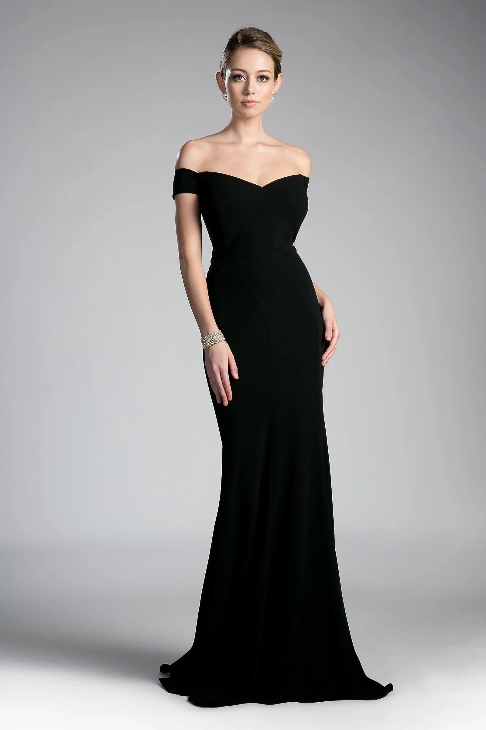 Cinderella Divine CD711 Long Formal Off Shoulder Mermaid Fit Prom Dress