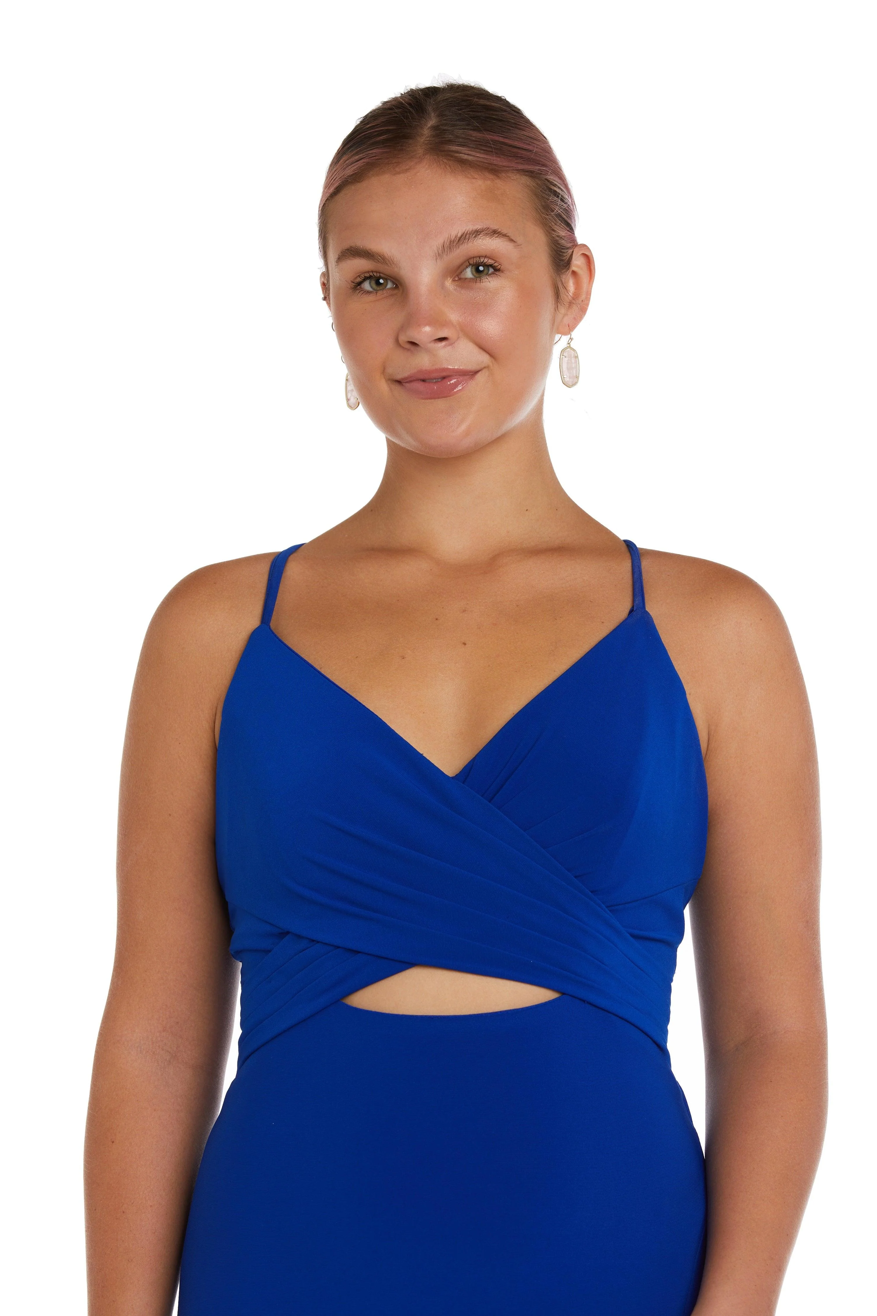 Morgan & Co 13012 Long Spaghetti Strap Prom Dress