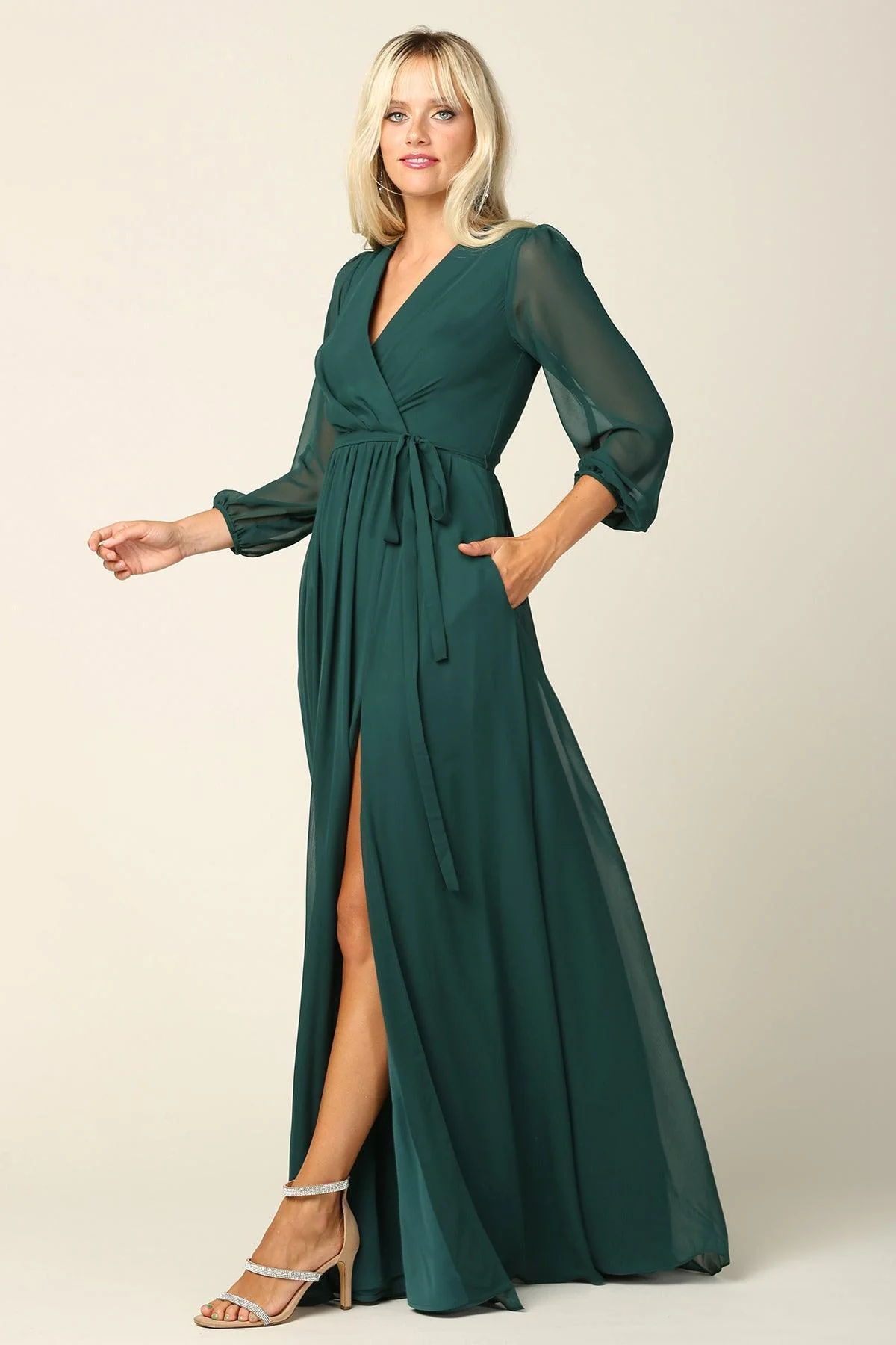 Long Sleeve Mother of the Bride Chiffon Dress Sale