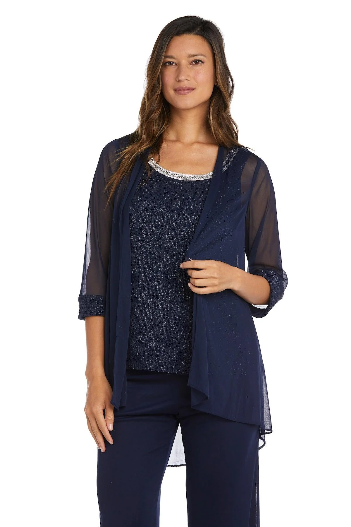 R&M Richards 2593 Long Formal Chiffon Pant Suit