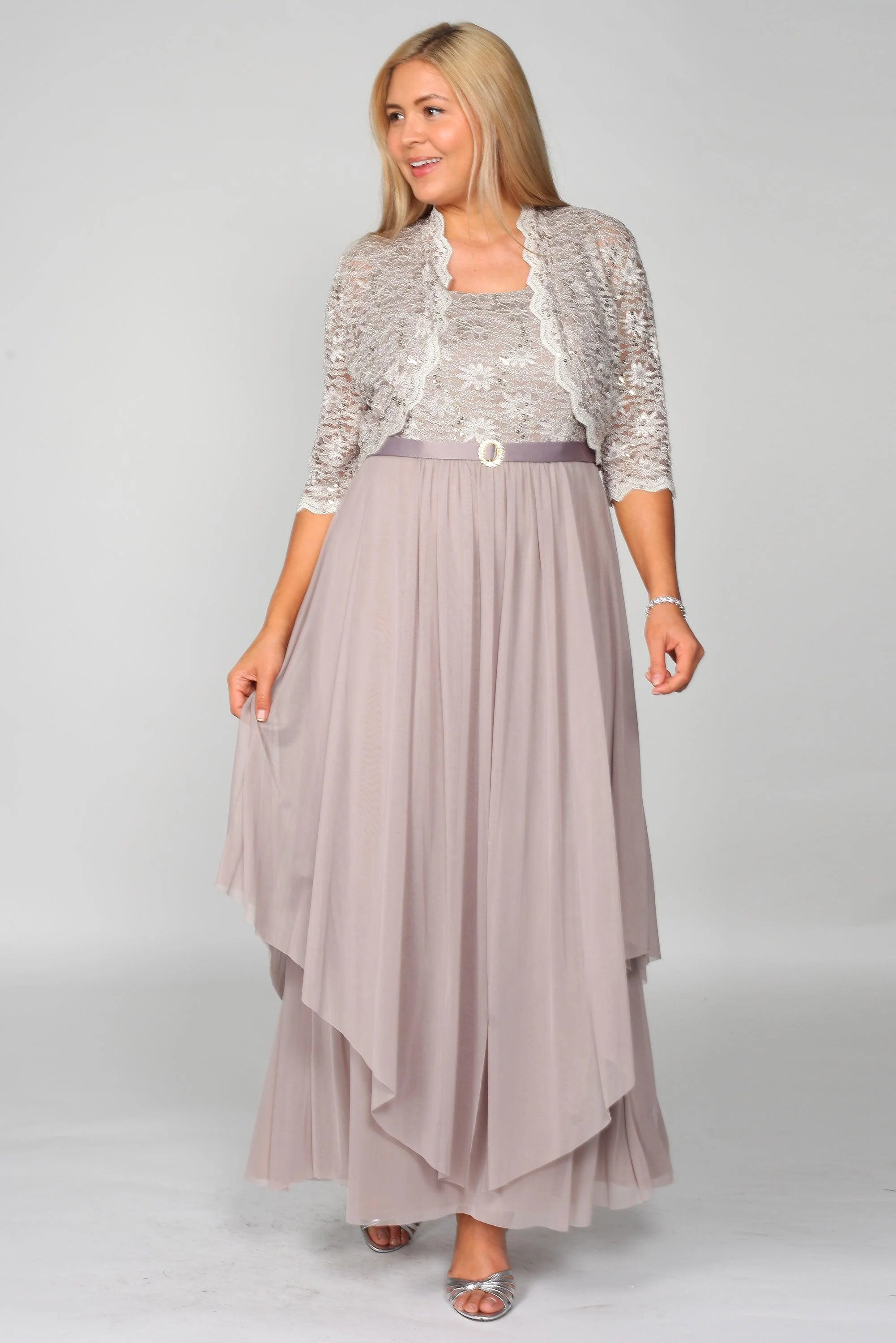 R&M Richards 7300 Long Mother Of Bride Formal Jacket Dress