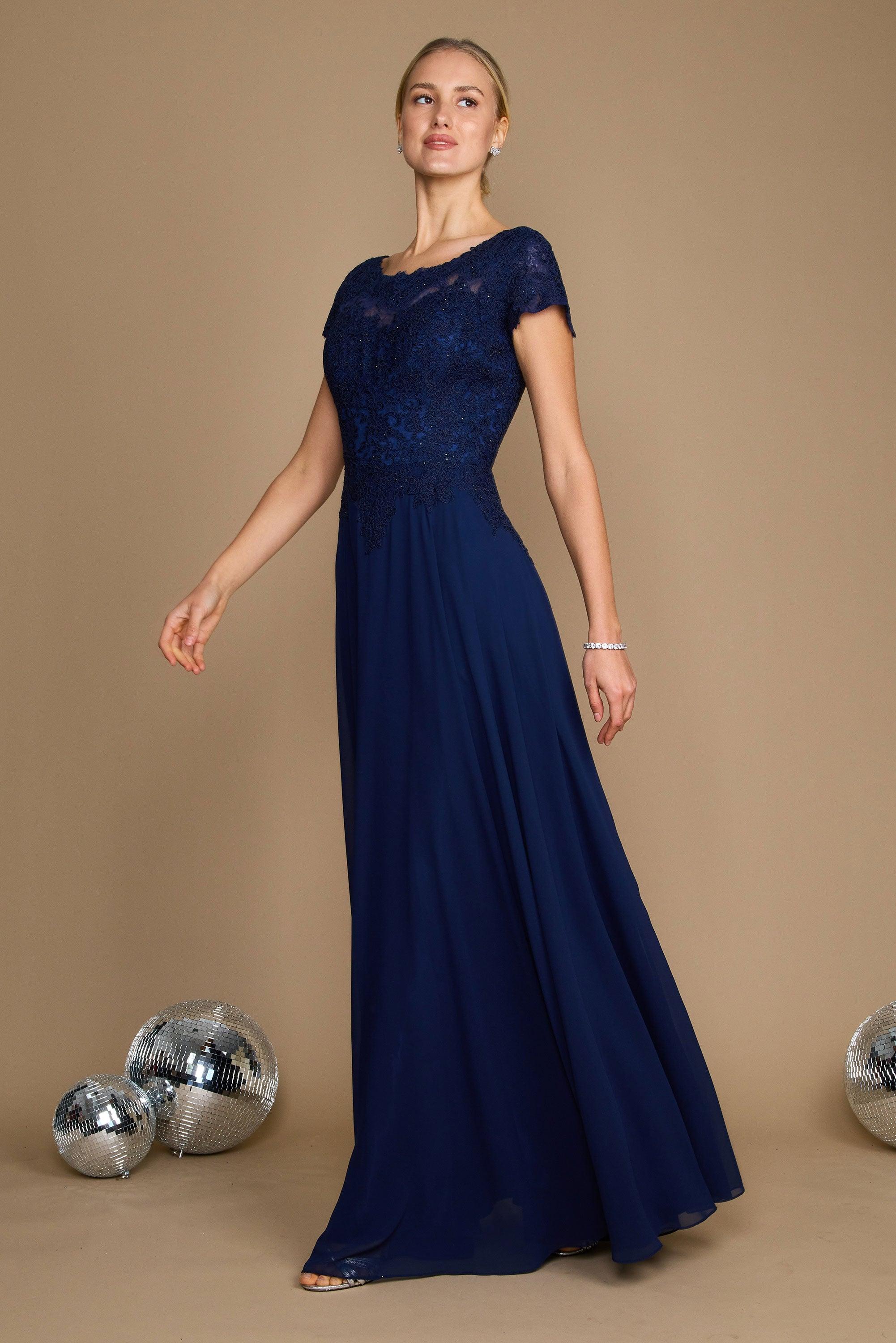 Dylan & Davids Short Sleeve Formal Evening Dress
