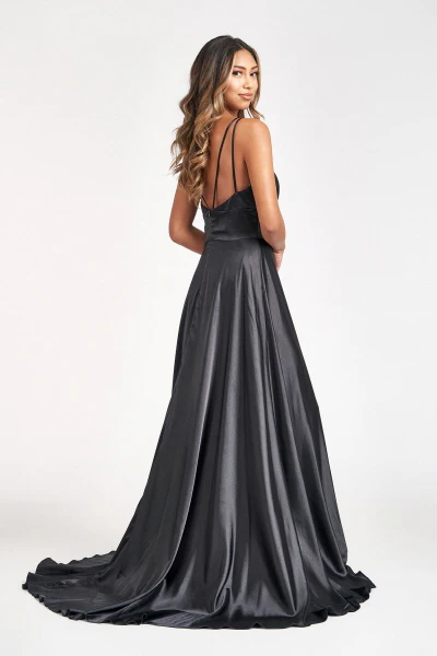 Long Formal Sleeveless Satin Prom Dress