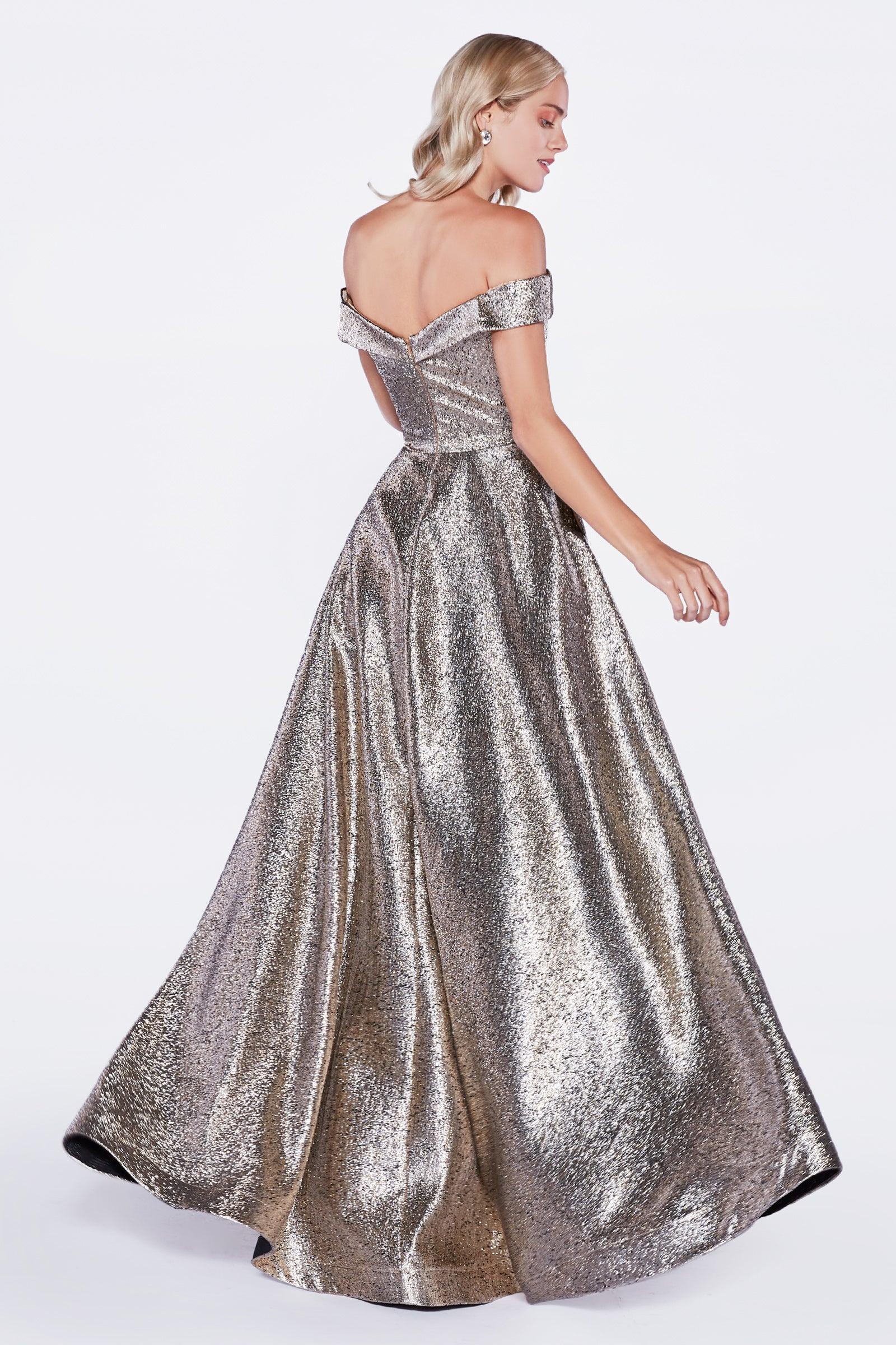Cinderella Divine CJ268 Long Off The Shoulder Prom Dress Gown