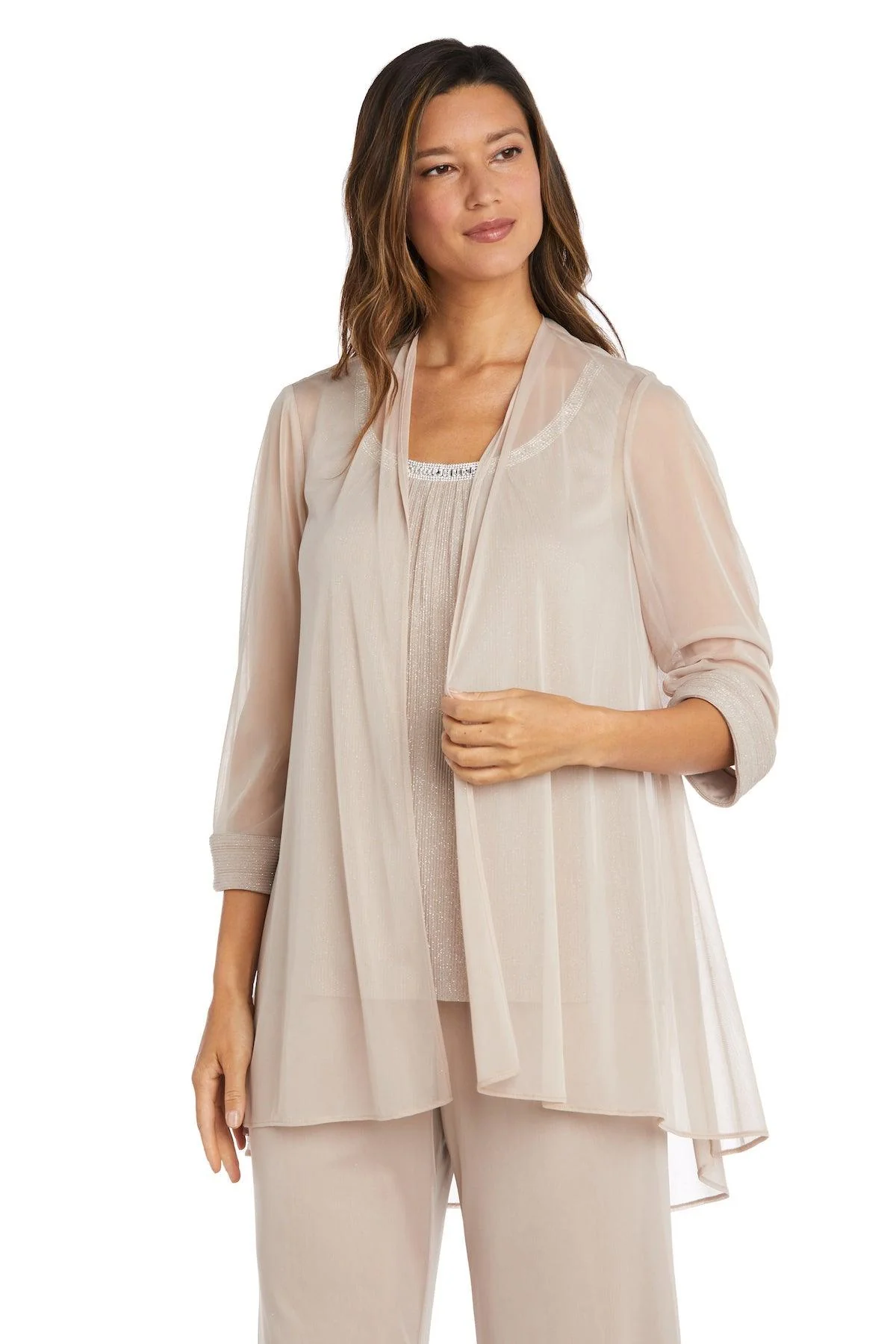 R&M Richards 2593 Long Formal Chiffon Pant Suit