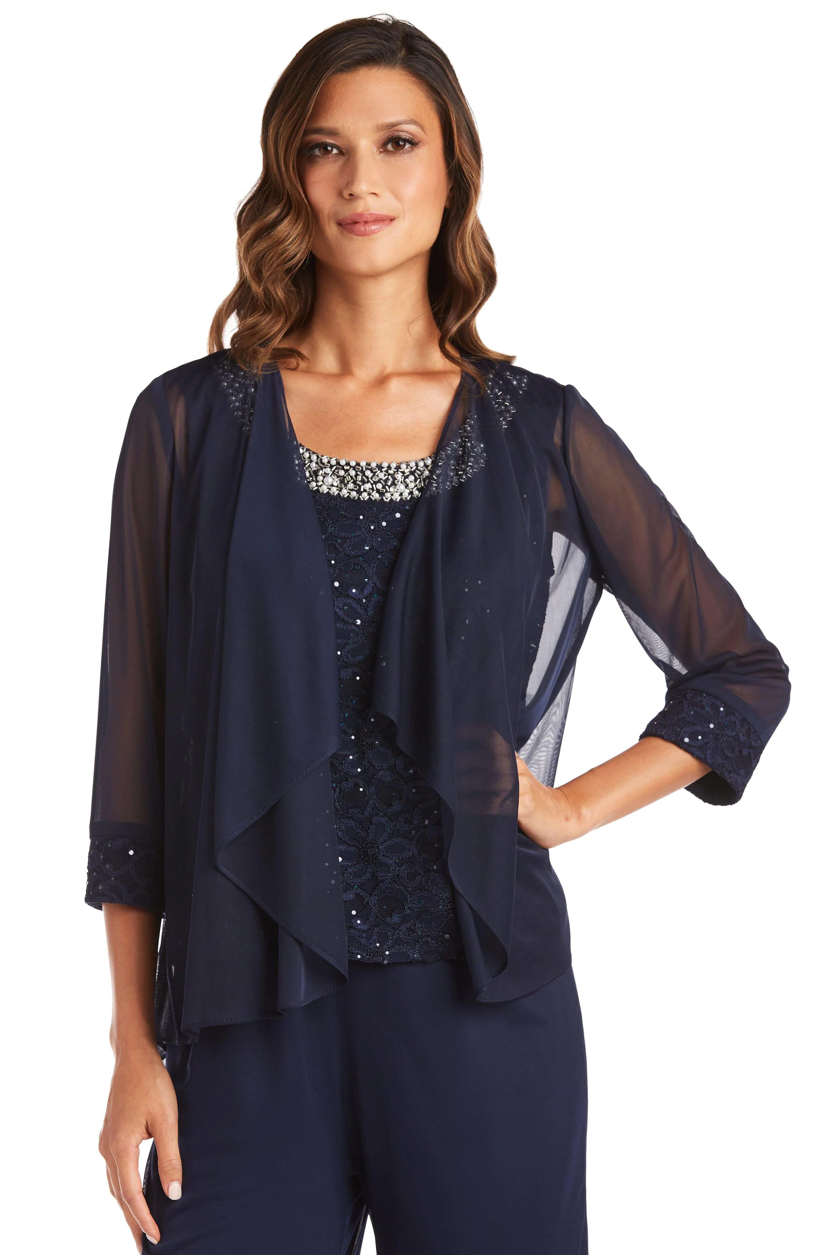 R&M Richards 5988 Two Piece Set Beaded Top