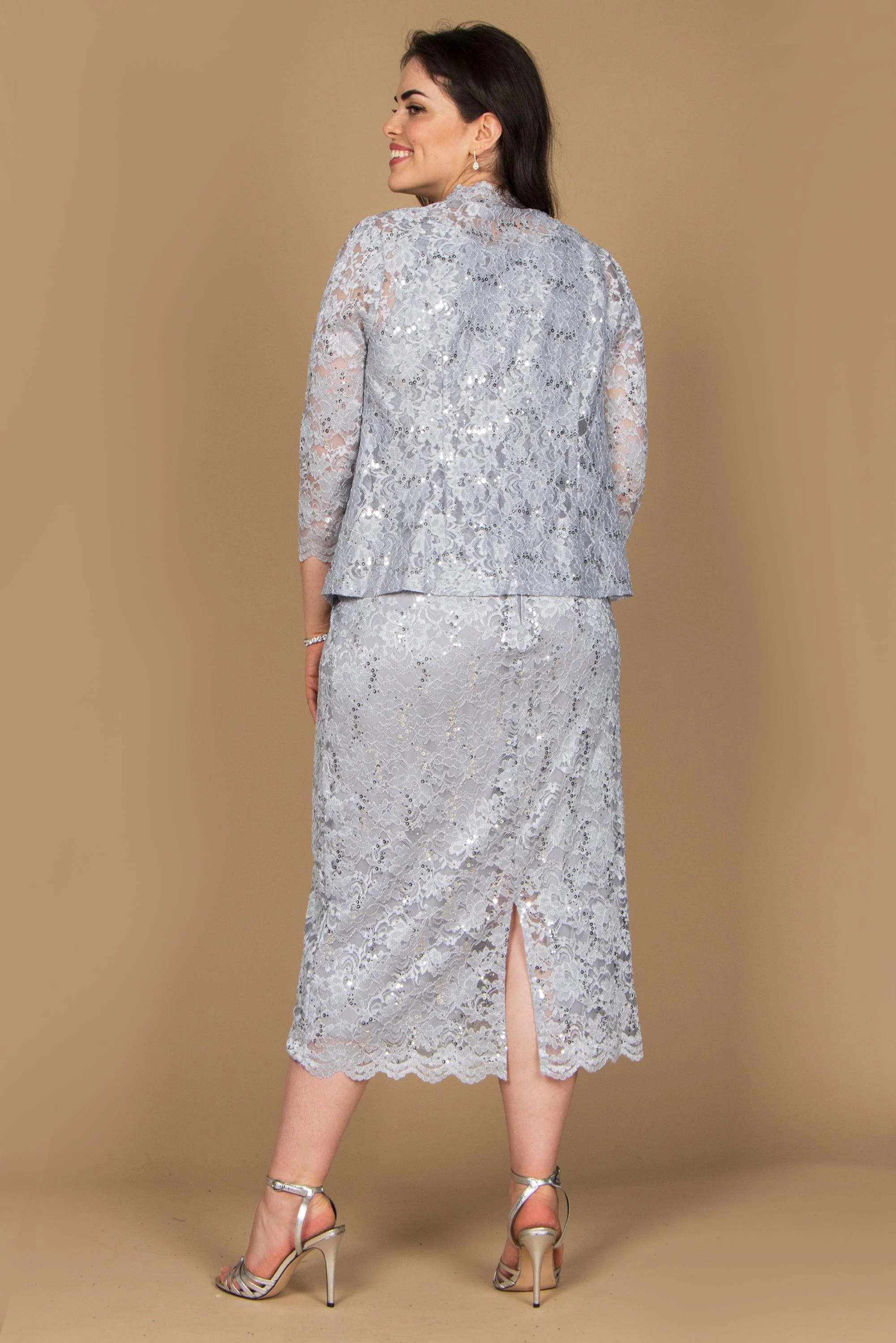 Mother of the Bride Formal Lace Jacket Dress