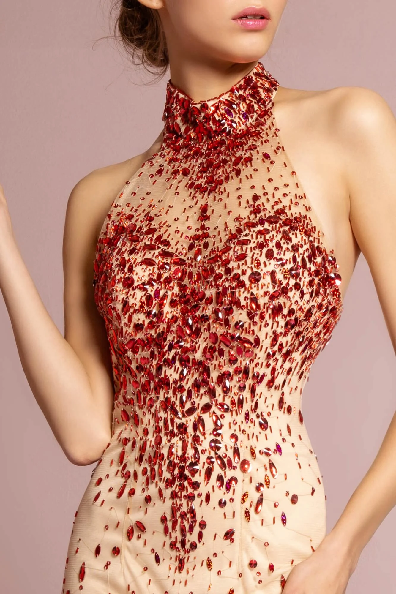 Prom Long Formal Dress Halter Neck Evening Gown