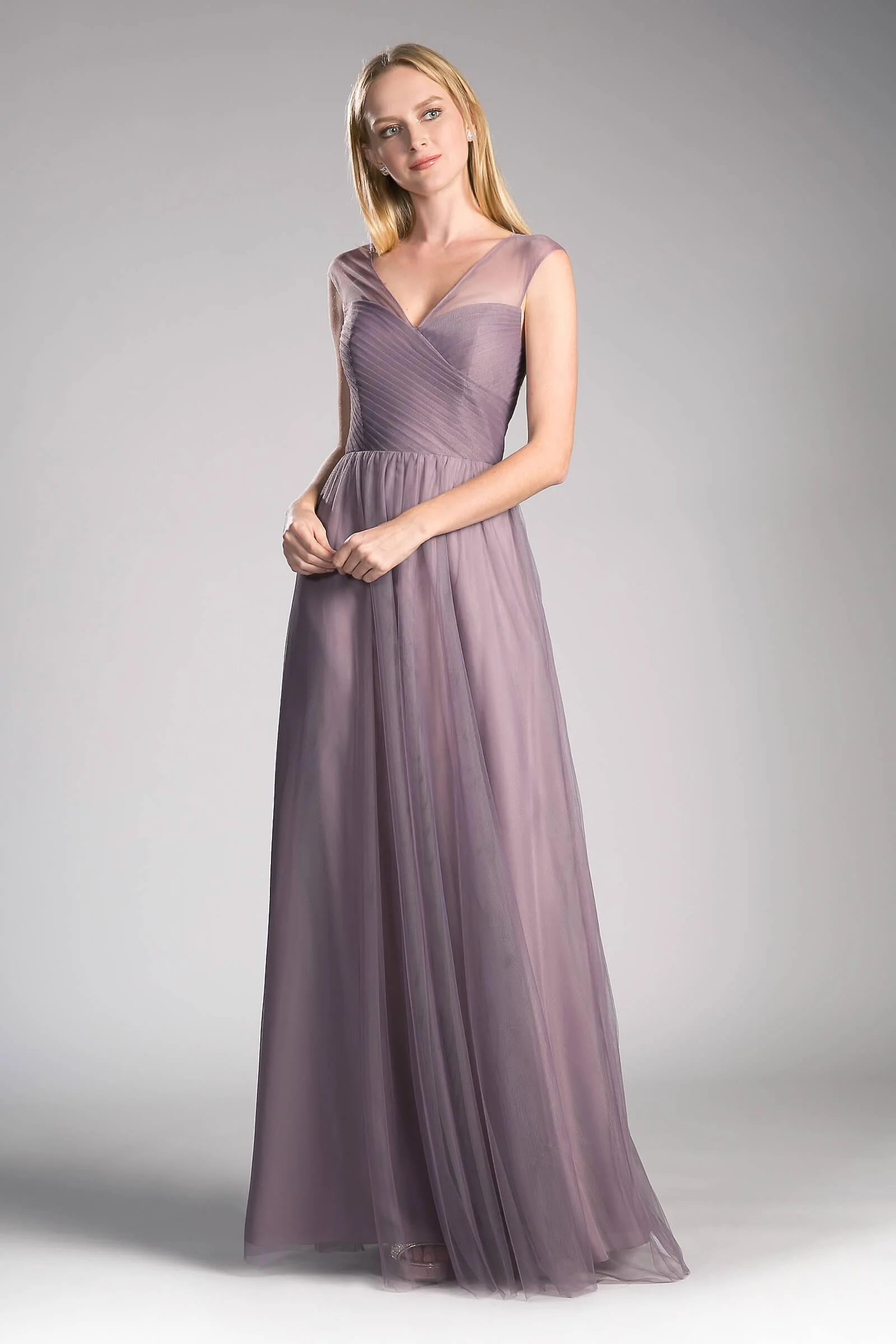 Cinderella Divine ET320 Long V Neck Prom Dress Bridesmaid Gown