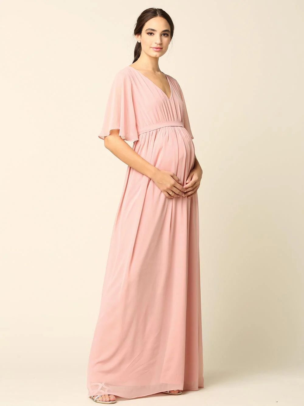 Mother of the Bride Flutter Sleeve Long Dress Sale