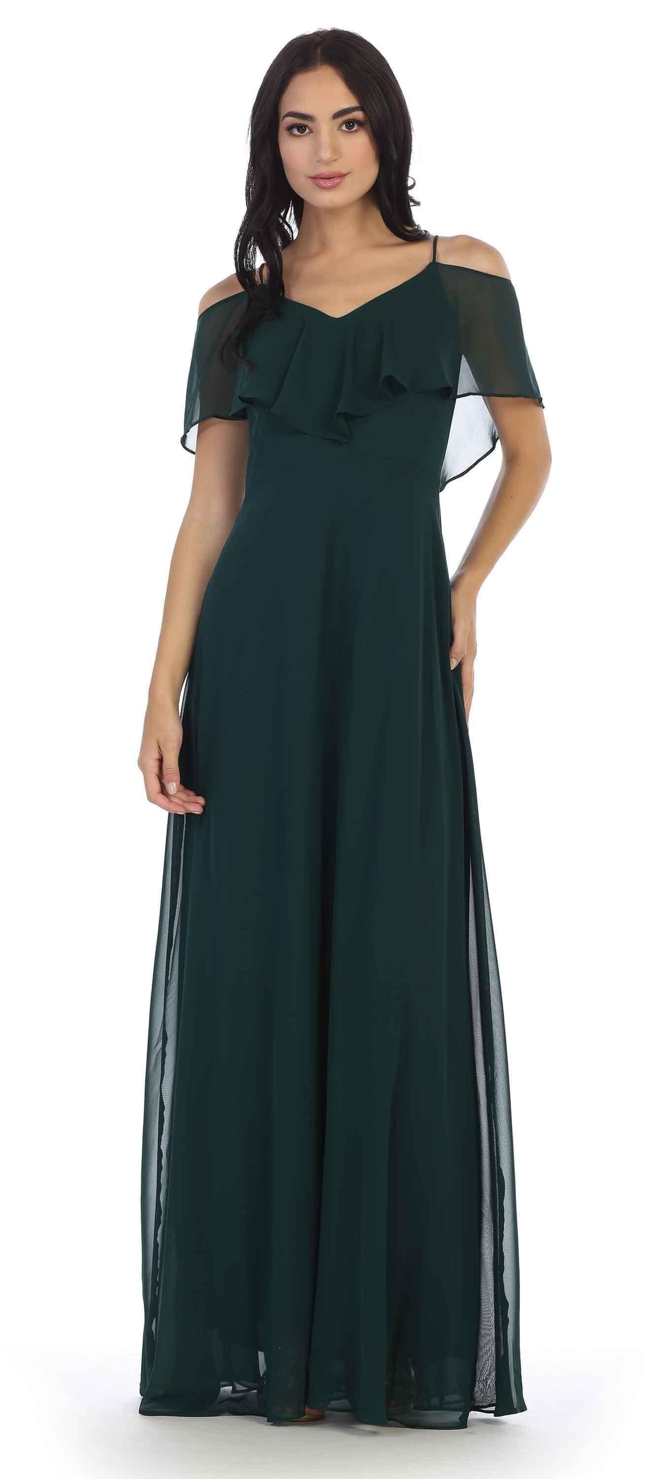 Long Off Shoulder Formal Bridesmaids Chiffon Dress Sale