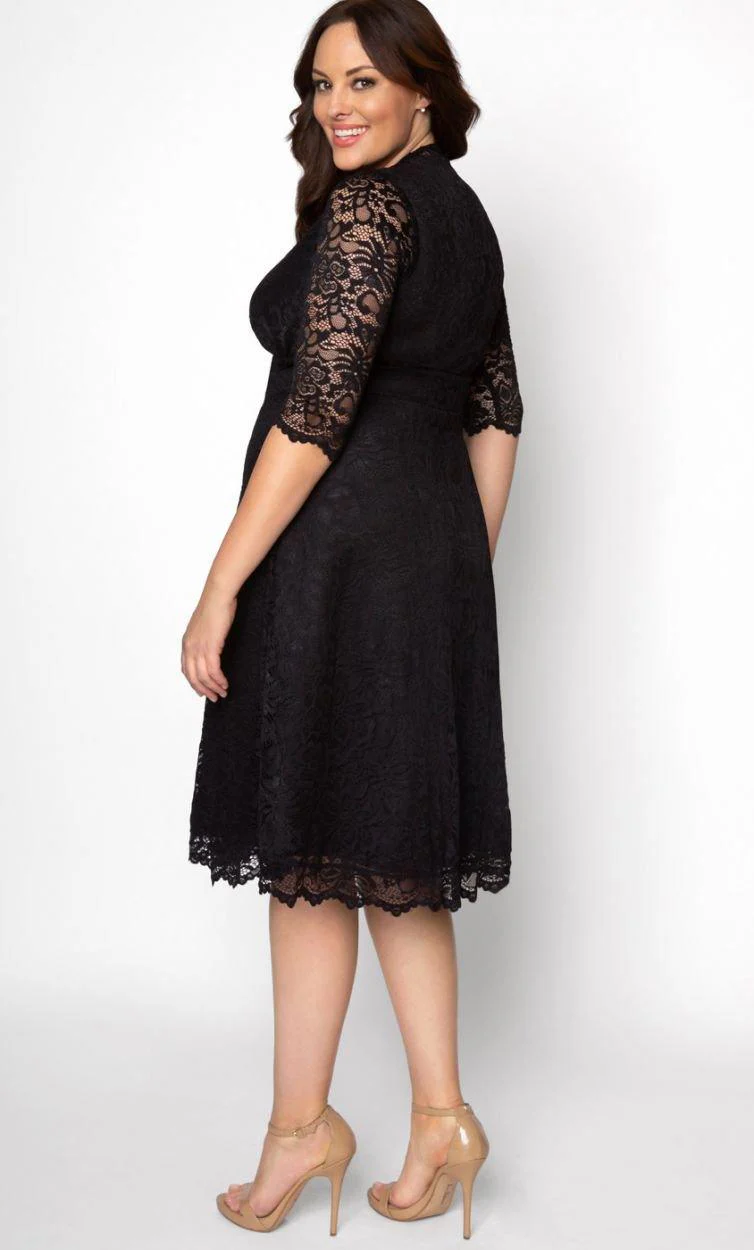 Kiyonna Short Lace Dress Long Sleeve