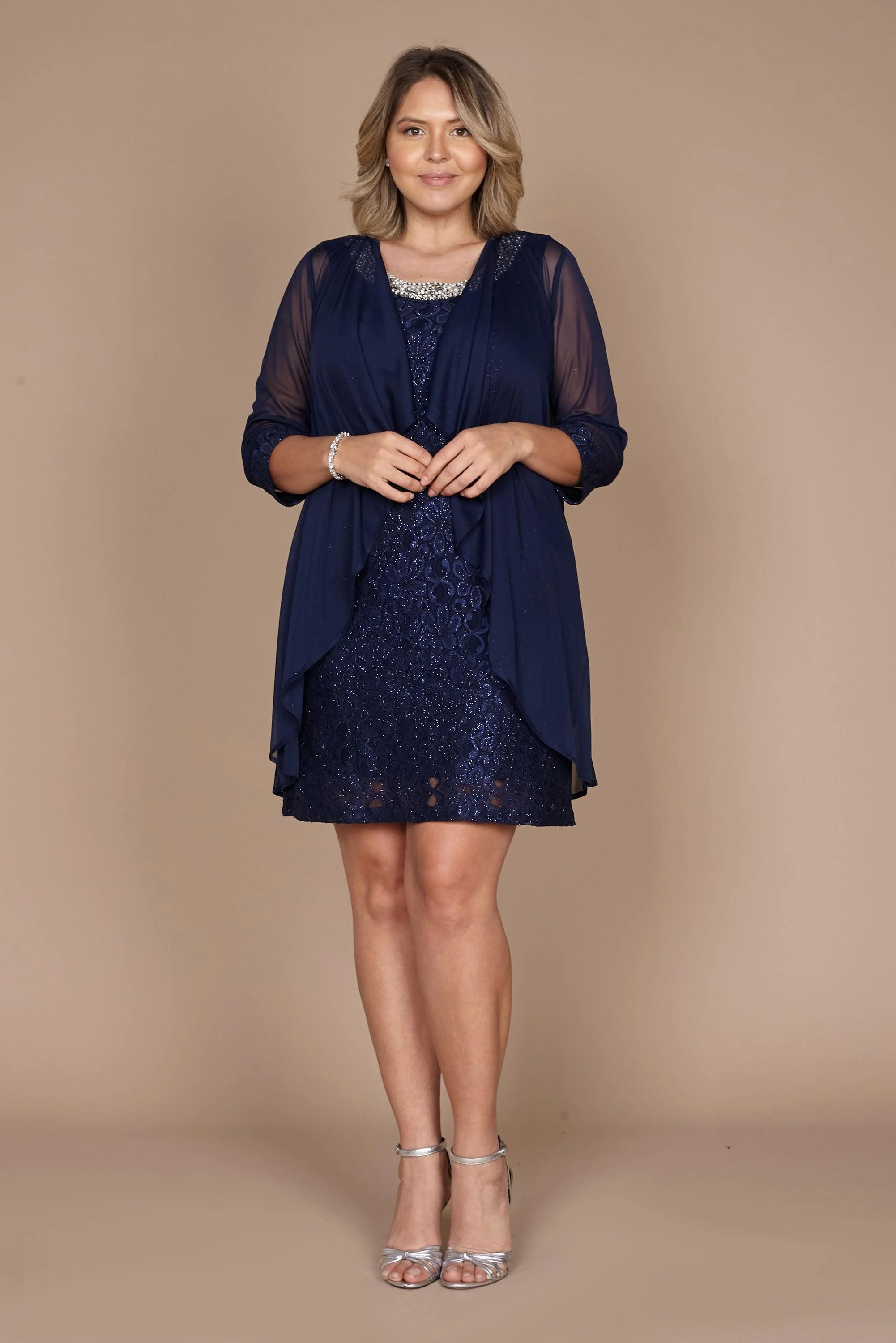 R&M Richards 2208P Short Sleeveless Petite Dress