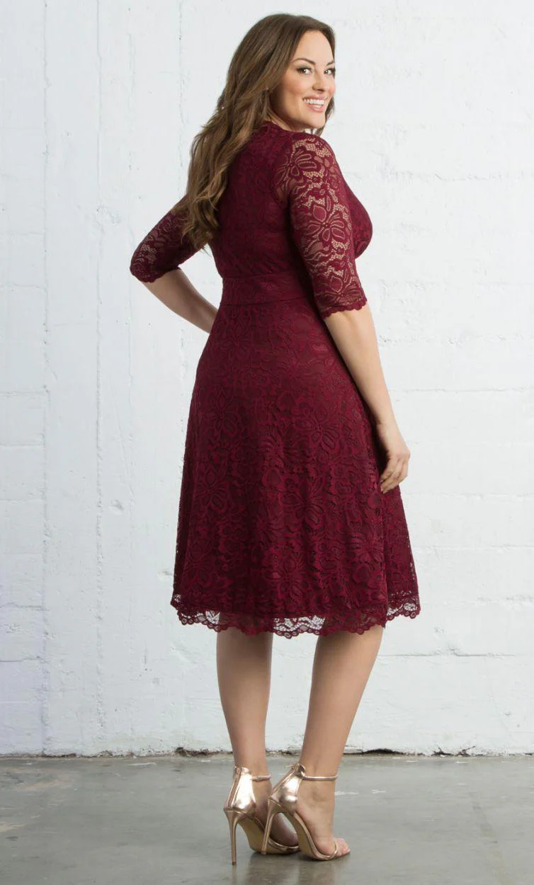 Kiyonna Short Lace Dress Long Sleeve