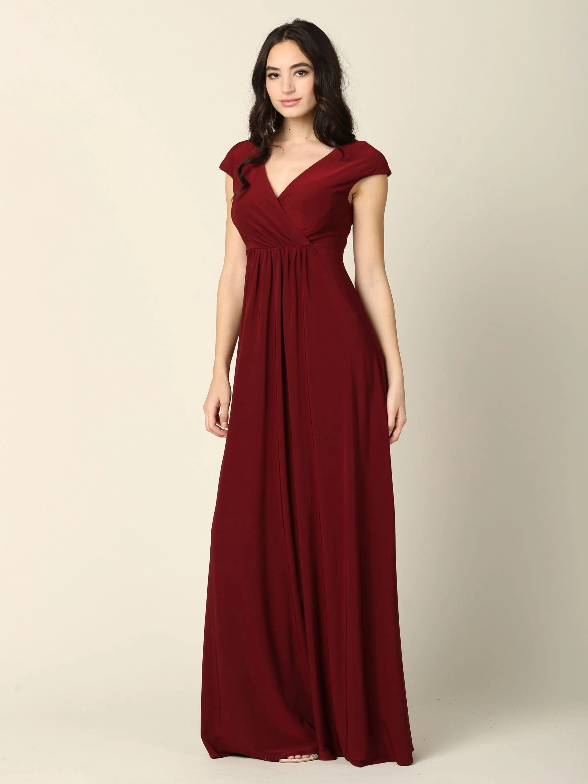 Mother of the Bride V Neck Long Formal  Dress